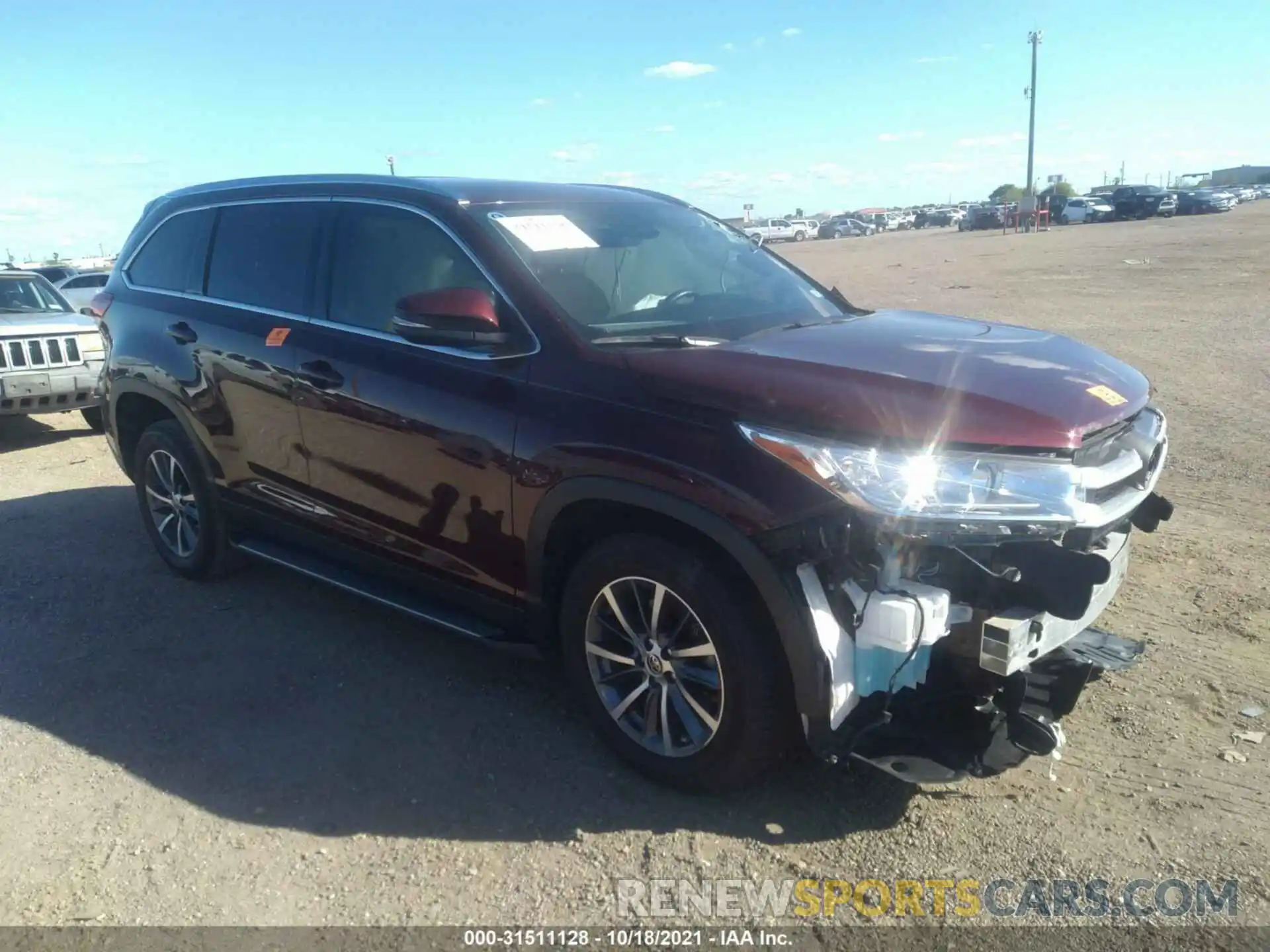 1 Фотография поврежденного автомобиля 5TDKZRFHXKS370355 TOYOTA HIGHLANDER 2019