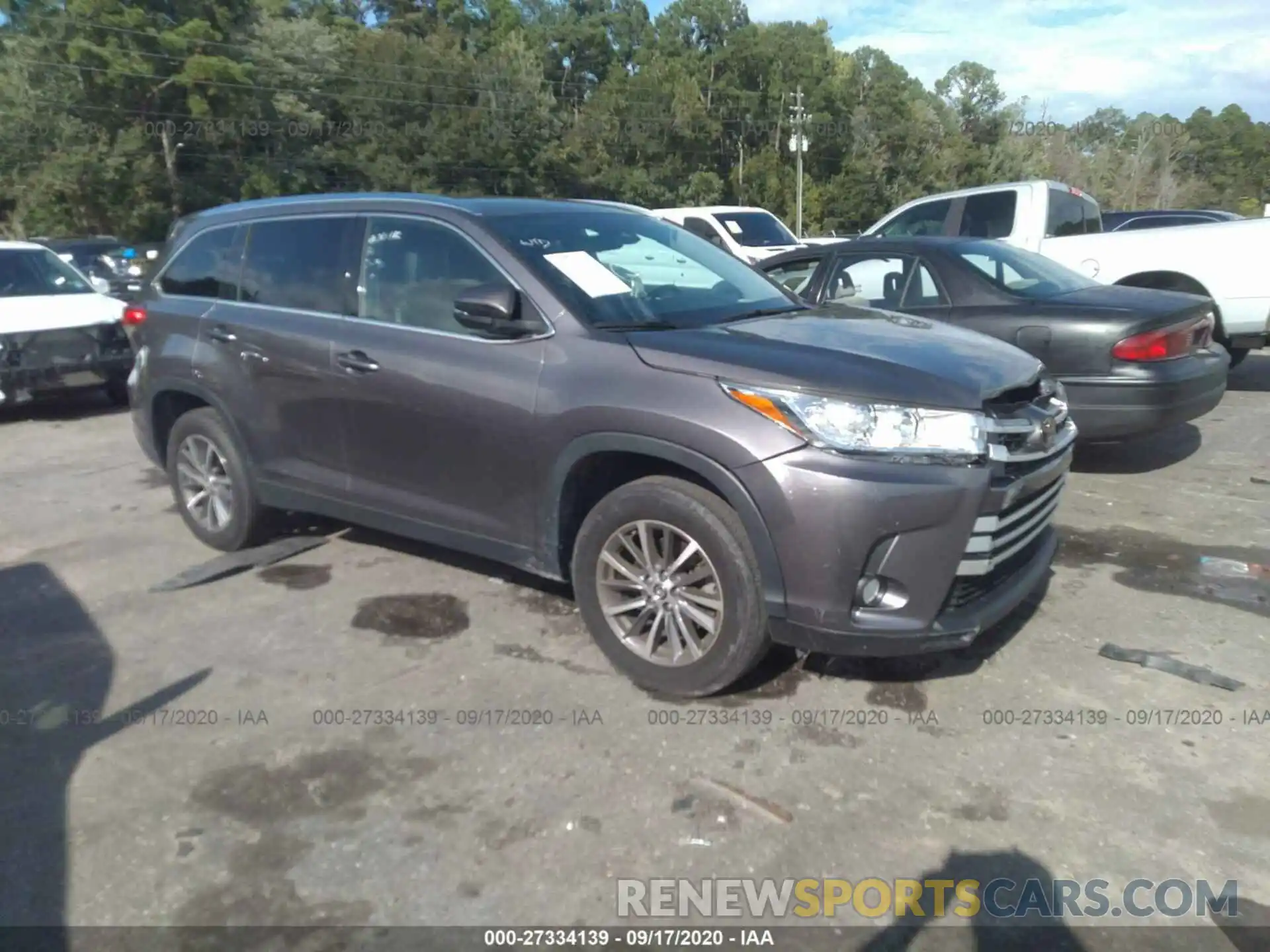 1 Photograph of a damaged car 5TDKZRFHXKS560107 TOYOTA HIGHLANDER 2019