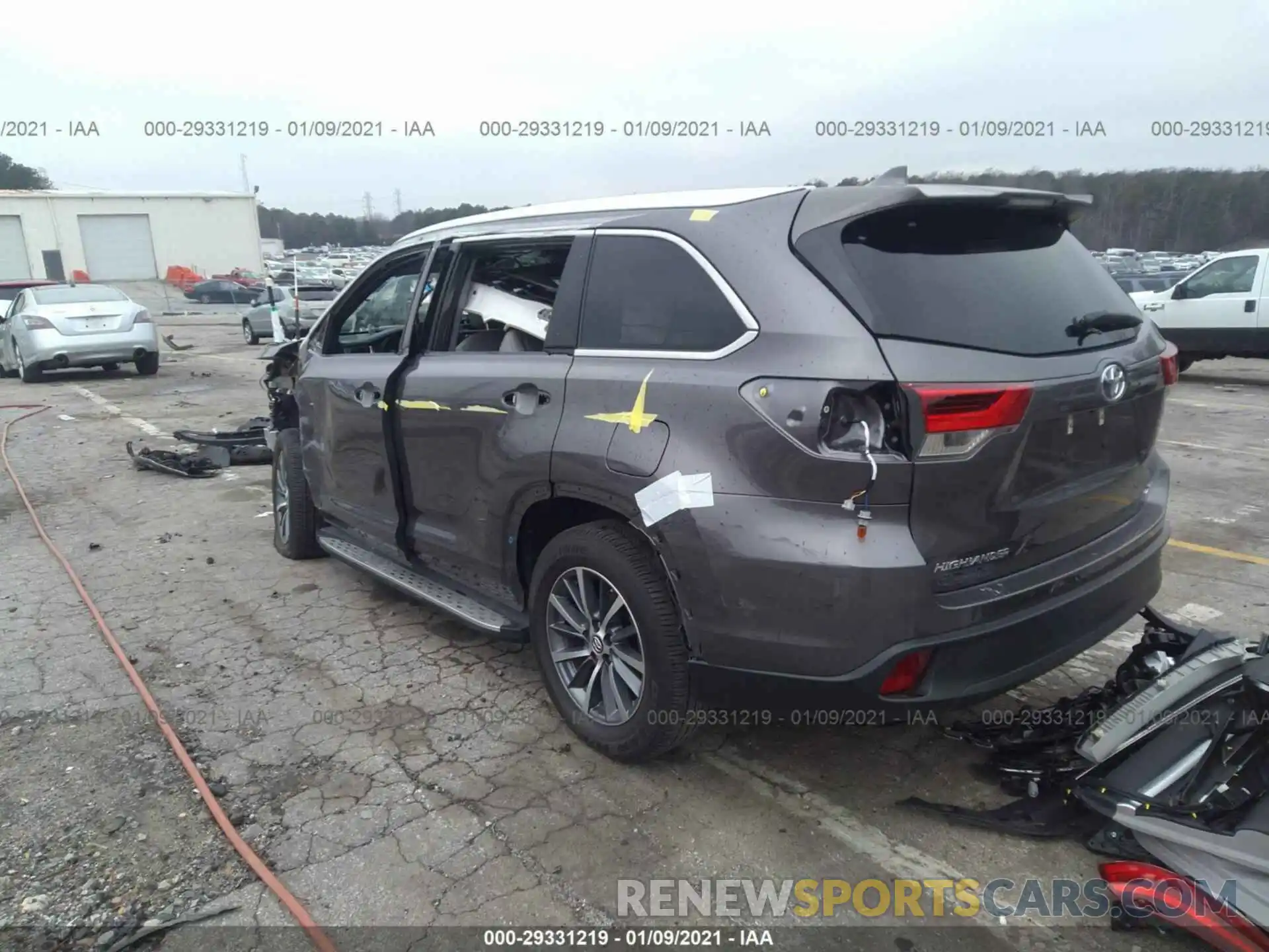 3 Фотография поврежденного автомобиля 5TDKZRFHXKS569616 TOYOTA HIGHLANDER 2019