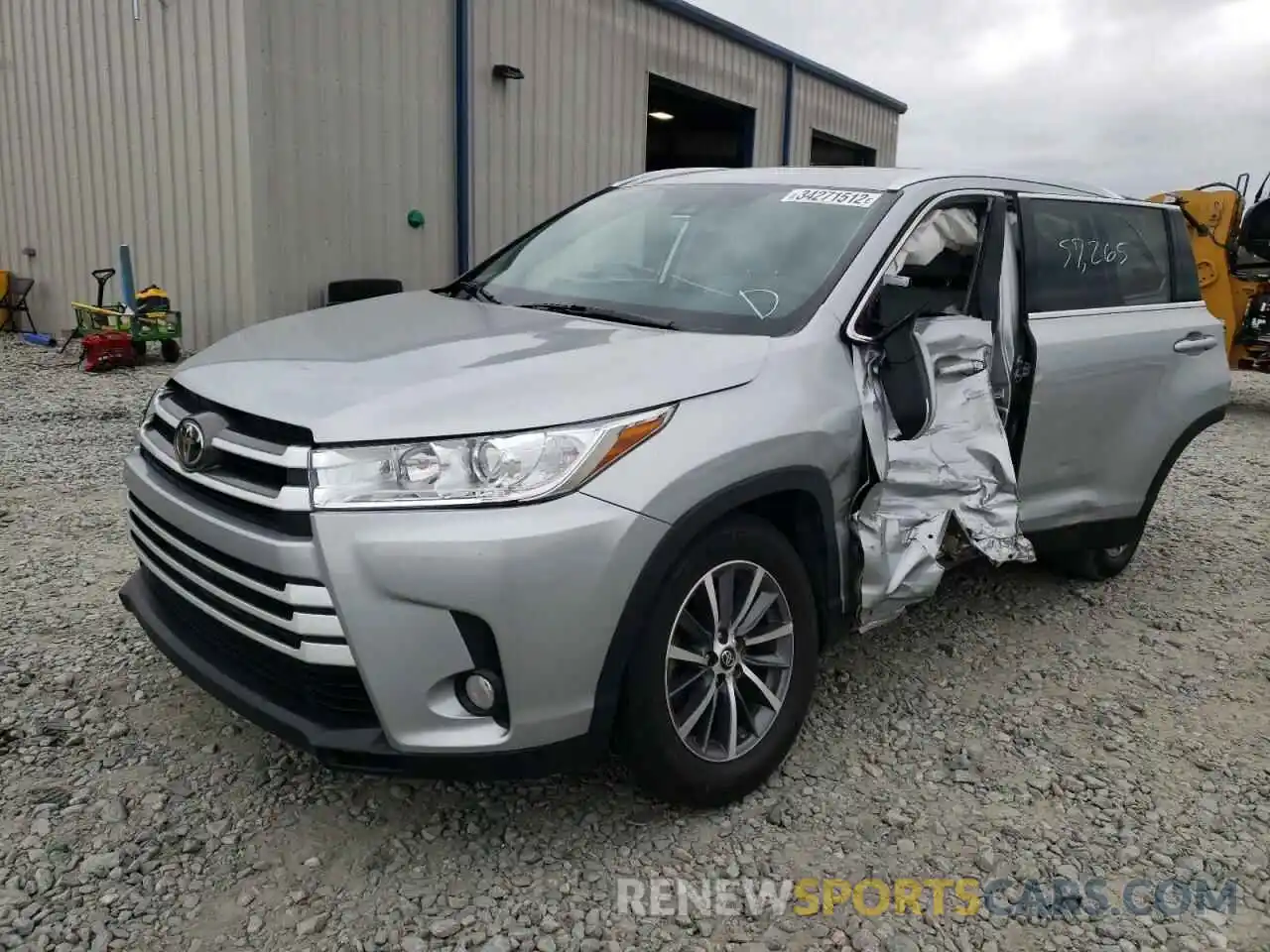 2 Photograph of a damaged car 5TDKZRFHXKS571558 TOYOTA HIGHLANDER 2019