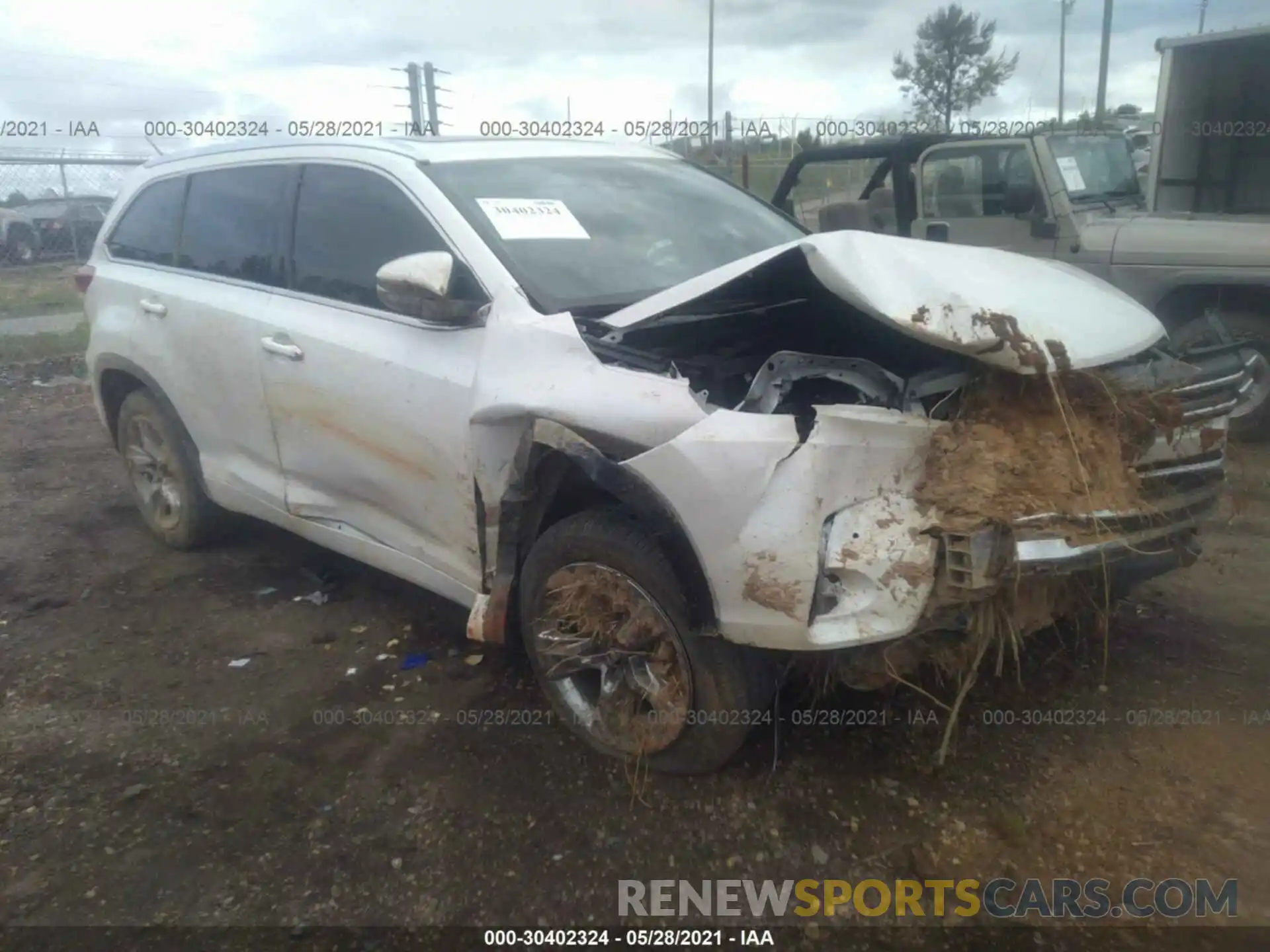 1 Photograph of a damaged car 5TDYZRFH0KS293571 TOYOTA HIGHLANDER 2019