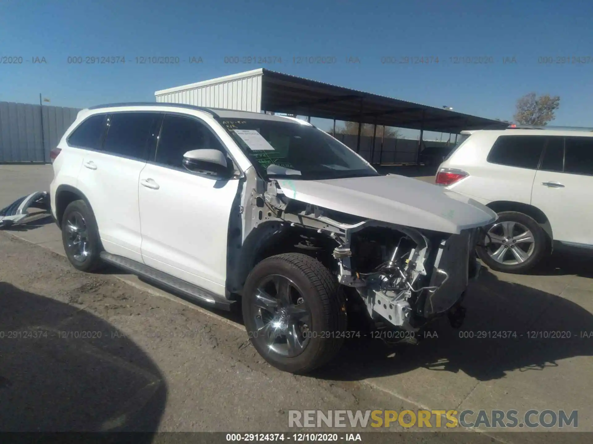 1 Photograph of a damaged car 5TDYZRFH0KS301412 TOYOTA HIGHLANDER 2019