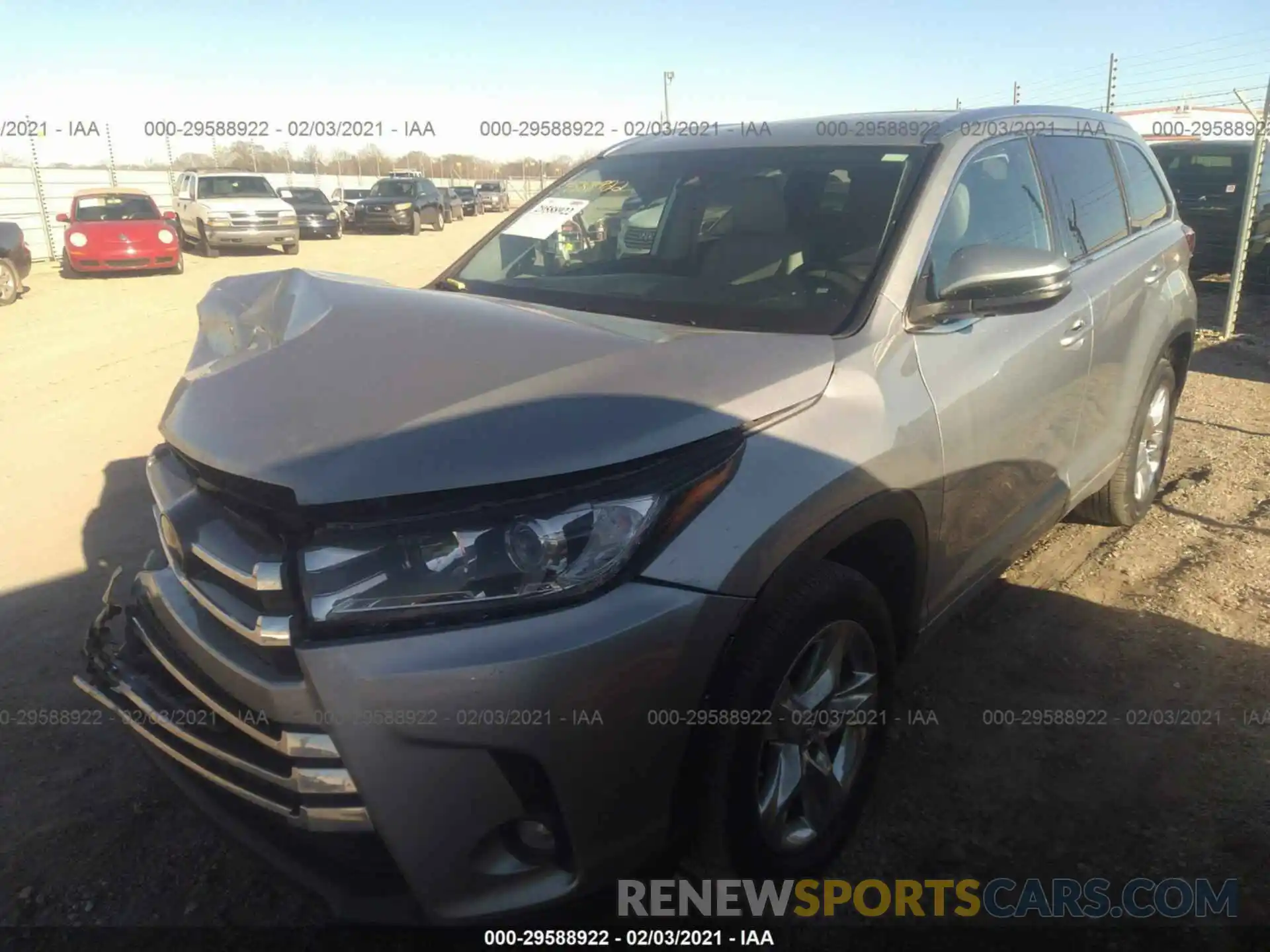 2 Photograph of a damaged car 5TDYZRFH0KS317416 TOYOTA HIGHLANDER 2019