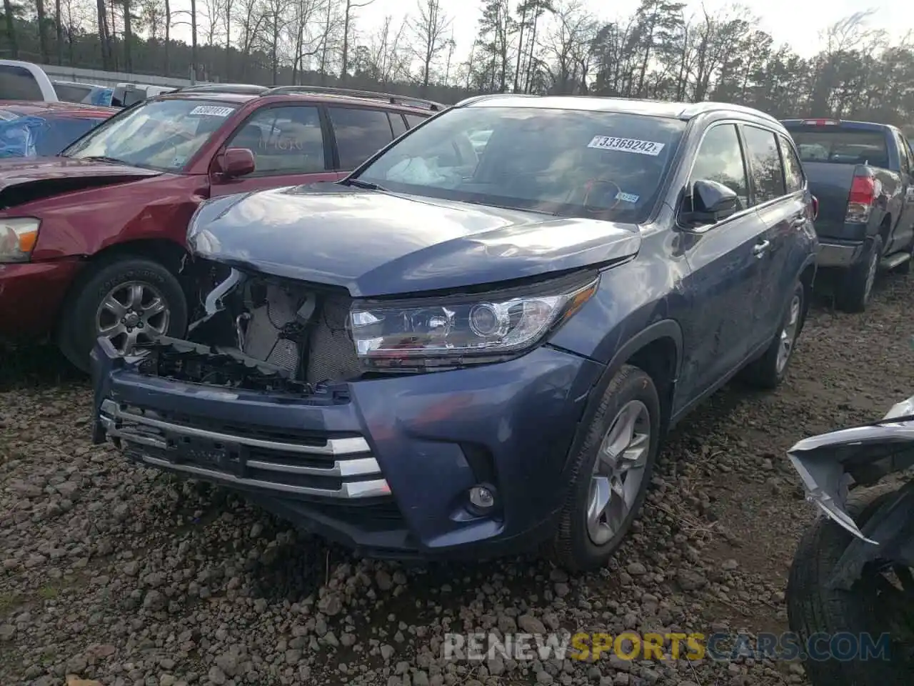 2 Photograph of a damaged car 5TDYZRFH0KS368026 TOYOTA HIGHLANDER 2019