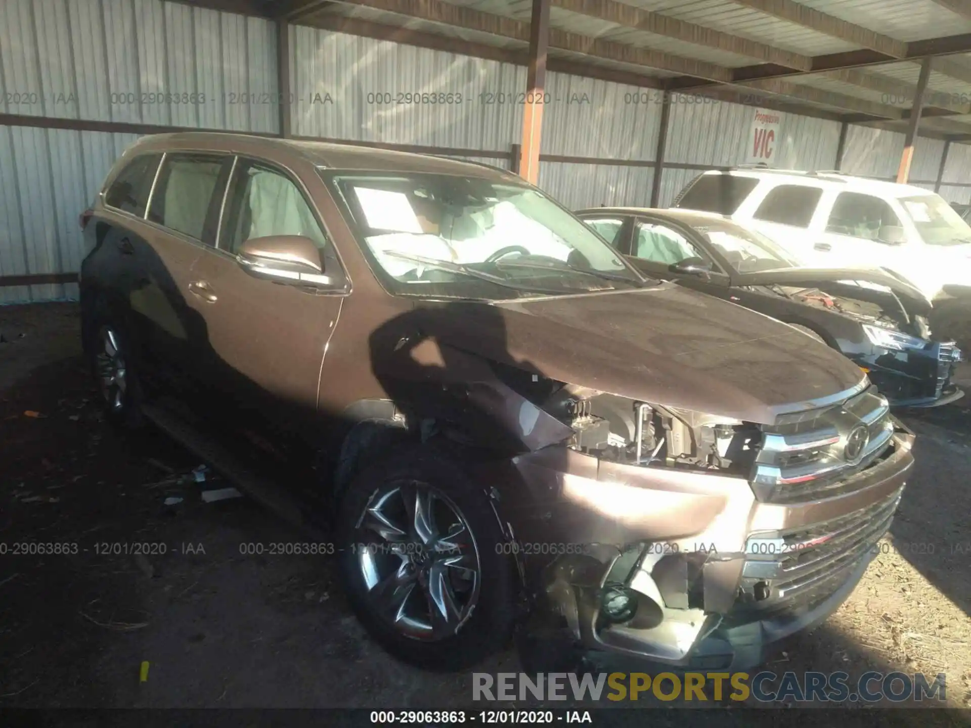 1 Photograph of a damaged car 5TDYZRFH1KS343197 TOYOTA HIGHLANDER 2019