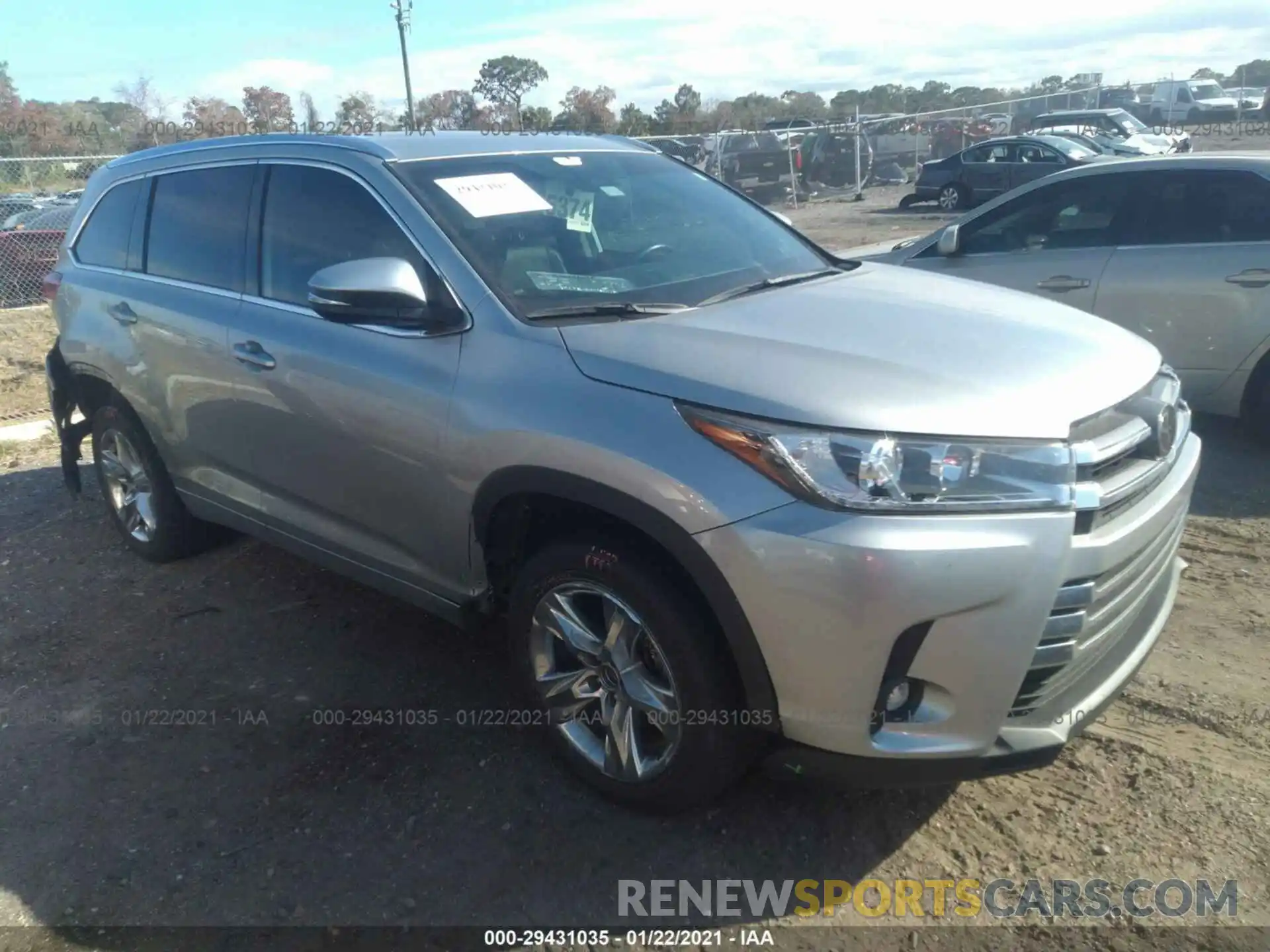 1 Photograph of a damaged car 5TDYZRFH2KS314324 TOYOTA HIGHLANDER 2019