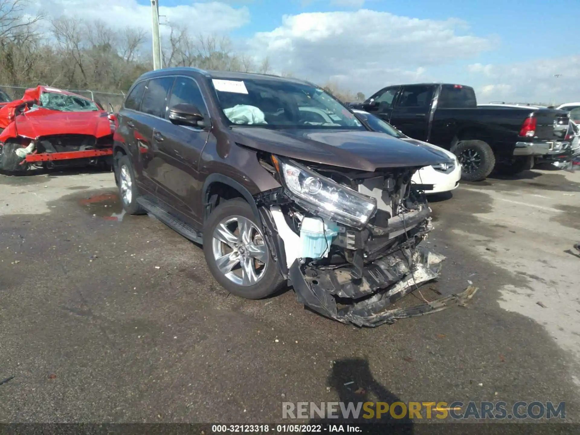 1 Photograph of a damaged car 5TDYZRFH2KS361935 TOYOTA HIGHLANDER 2019