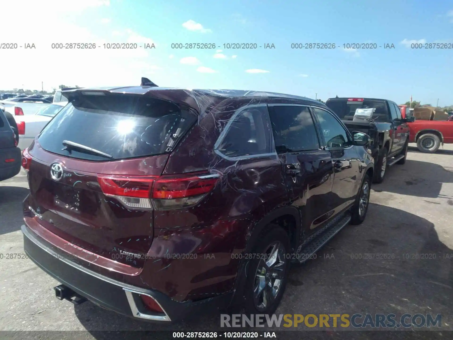 6 Photograph of a damaged car 5TDYZRFH3KS292902 TOYOTA HIGHLANDER 2019