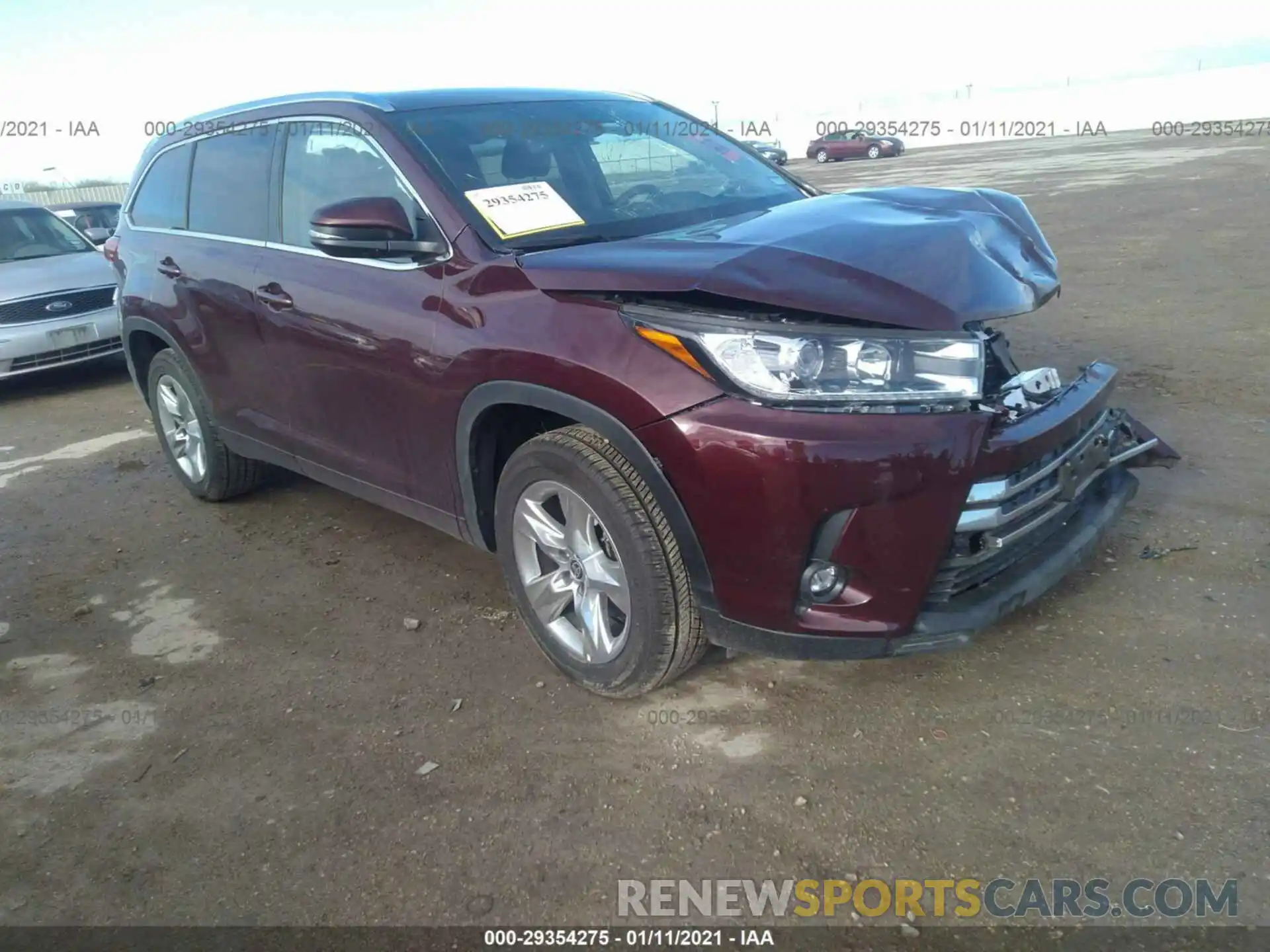 1 Фотография поврежденного автомобиля 5TDYZRFH3KS367503 TOYOTA HIGHLANDER 2019