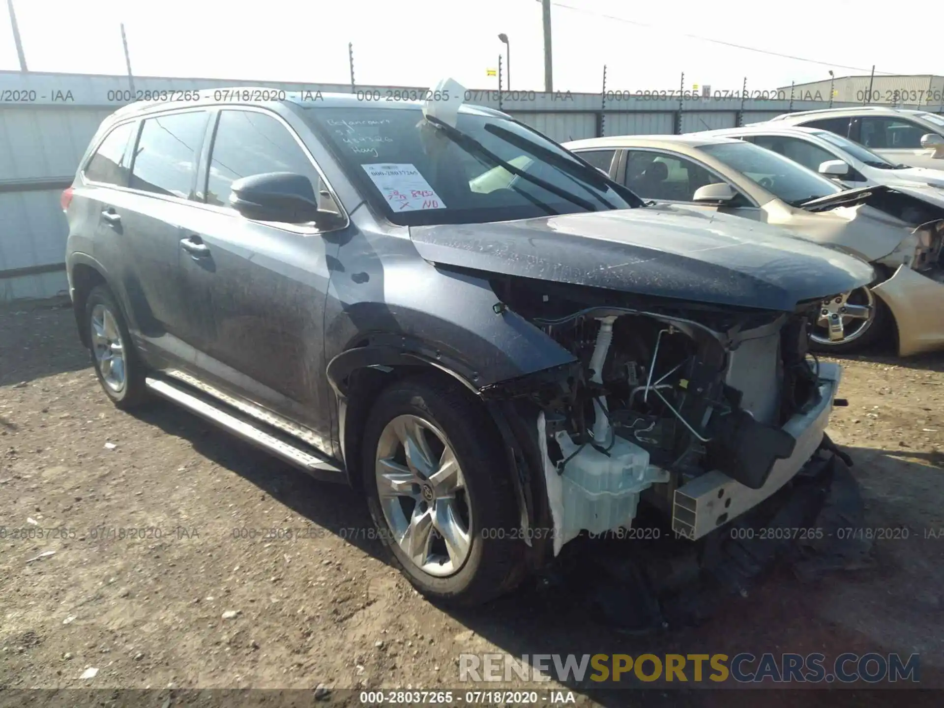 1 Photograph of a damaged car 5TDYZRFH3KS368909 TOYOTA HIGHLANDER 2019