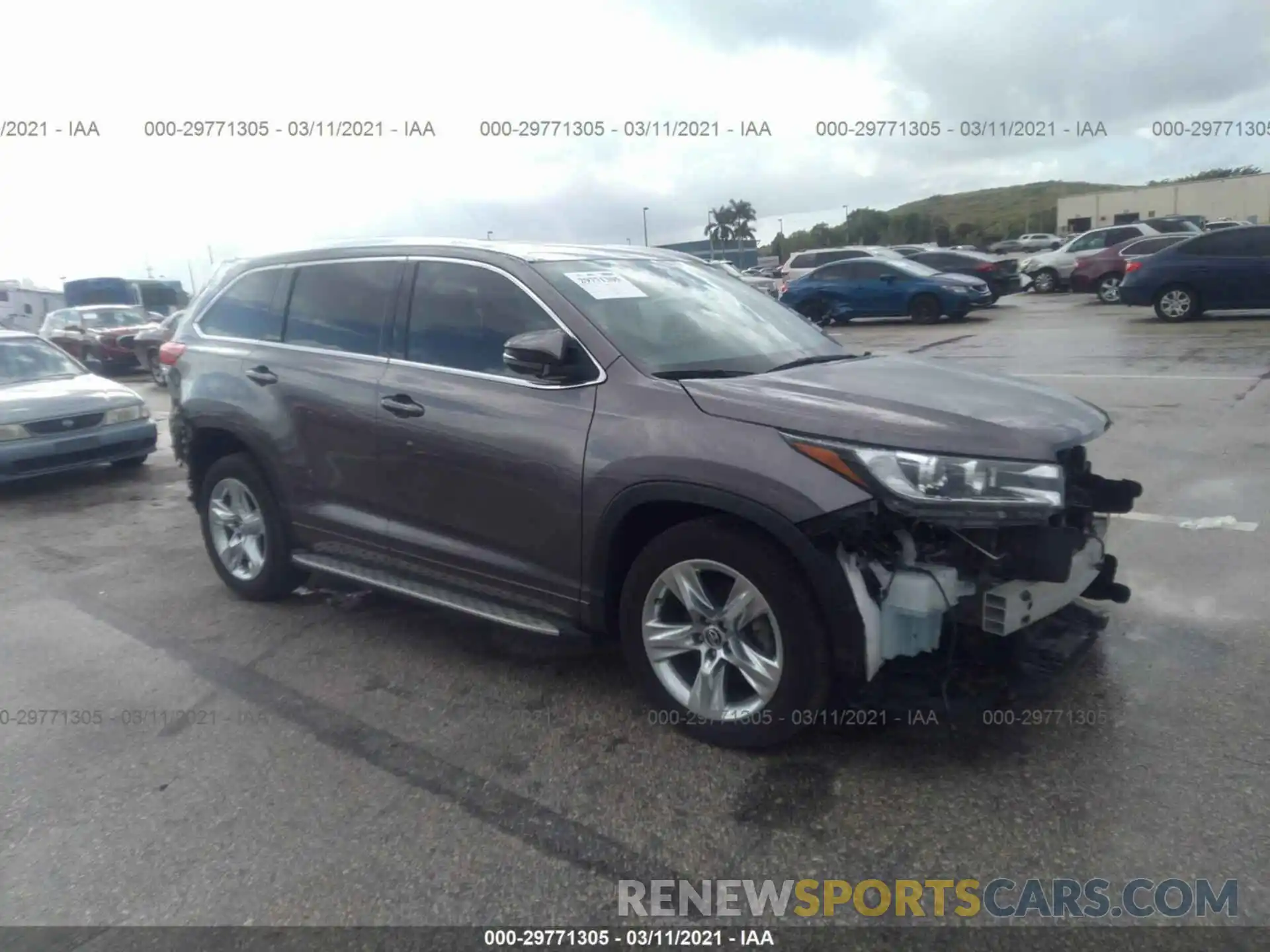 1 Photograph of a damaged car 5TDYZRFH4KS312395 TOYOTA HIGHLANDER 2019