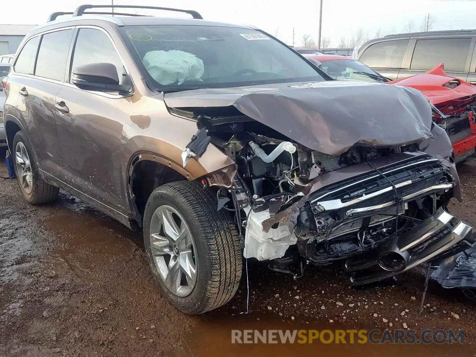 1 Photograph of a damaged car 5TDYZRFH4KS324918 TOYOTA HIGHLANDER 2019