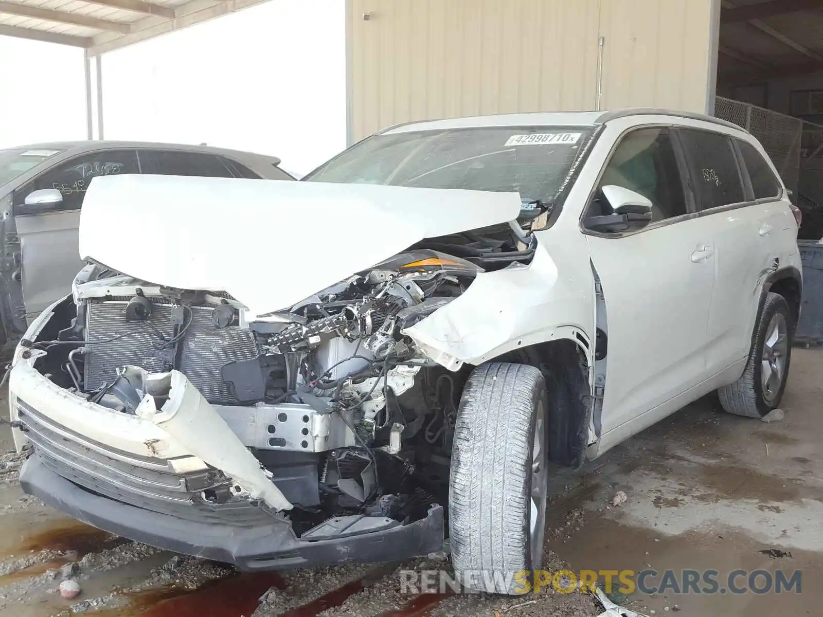 2 Photograph of a damaged car 5TDYZRFH5KS291959 TOYOTA HIGHLANDER 2019