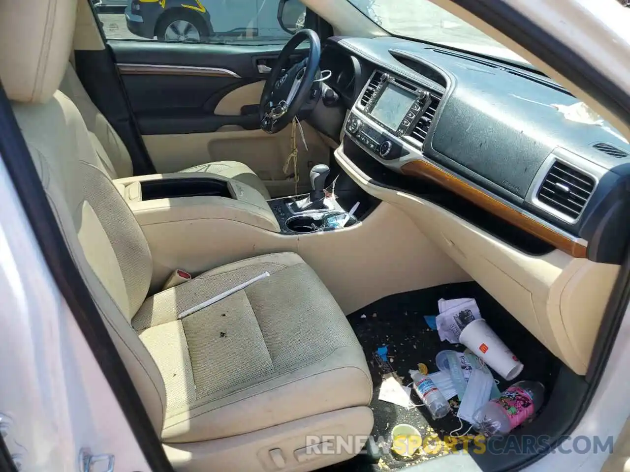 5 Photograph of a damaged car 5TDYZRFH5KS294022 TOYOTA HIGHLANDER 2019