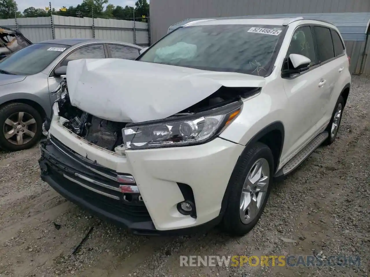 2 Photograph of a damaged car 5TDYZRFH5KS295185 TOYOTA HIGHLANDER 2019