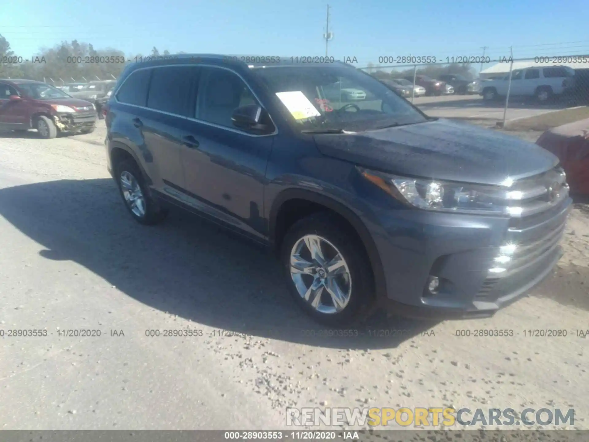 1 Photograph of a damaged car 5TDYZRFH5KS299351 TOYOTA HIGHLANDER 2019