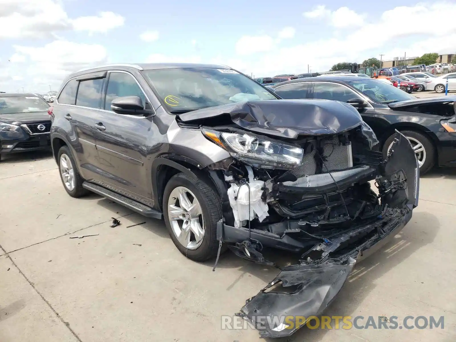 1 Photograph of a damaged car 5TDYZRFH5KS353005 TOYOTA HIGHLANDER 2019