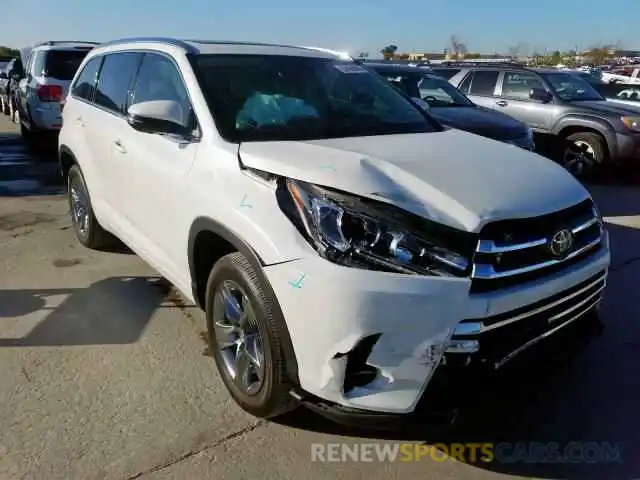 1 Photograph of a damaged car 5TDYZRFH6KS297561 TOYOTA HIGHLANDER 2019