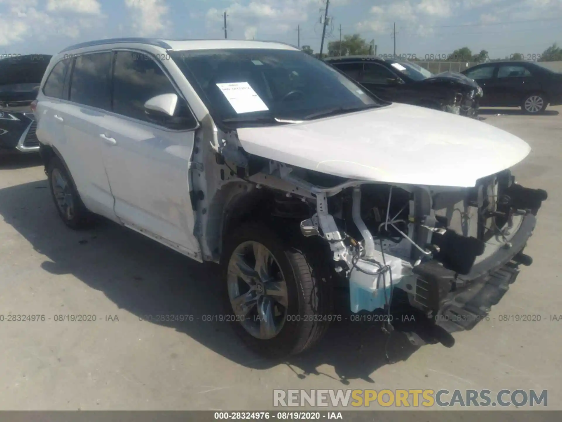 1 Photograph of a damaged car 5TDYZRFH6KS321678 TOYOTA HIGHLANDER 2019