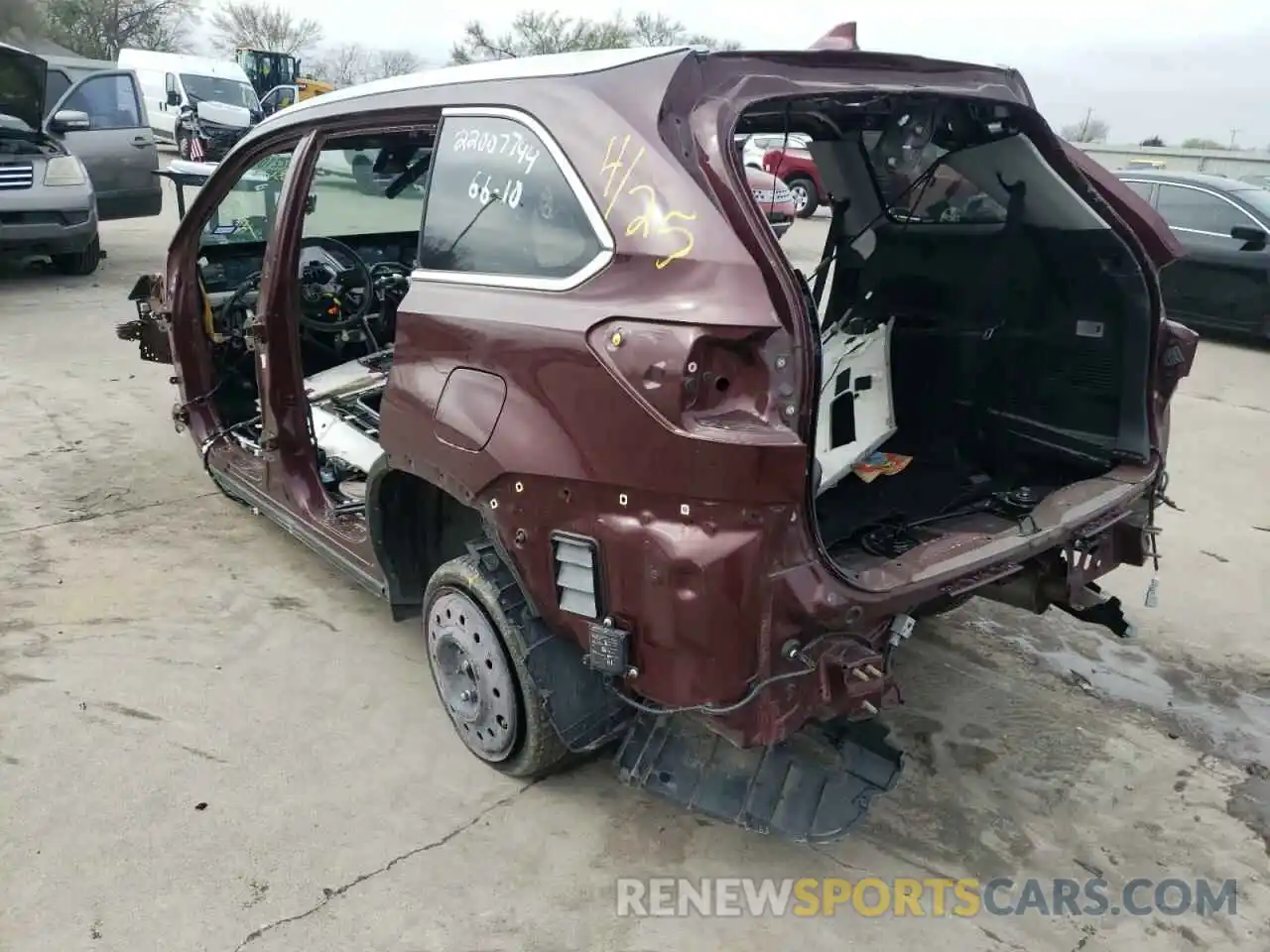 3 Photograph of a damaged car 5TDYZRFH6KS356088 TOYOTA HIGHLANDER 2019