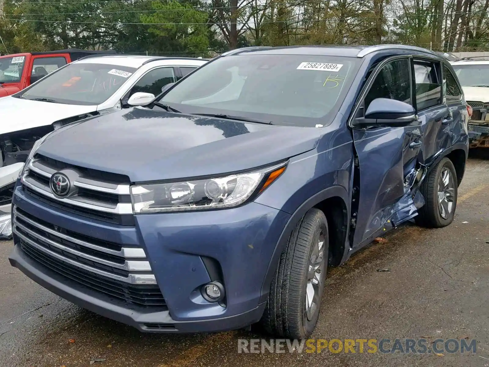 2 Photograph of a damaged car 5TDYZRFH7KS293616 TOYOTA HIGHLANDER 2019