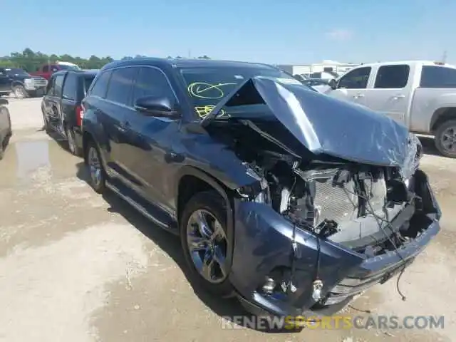 1 Photograph of a damaged car 5TDYZRFH8KS291146 TOYOTA HIGHLANDER 2019