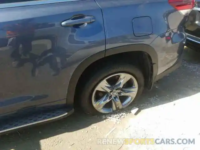 9 Photograph of a damaged car 5TDYZRFH8KS291146 TOYOTA HIGHLANDER 2019