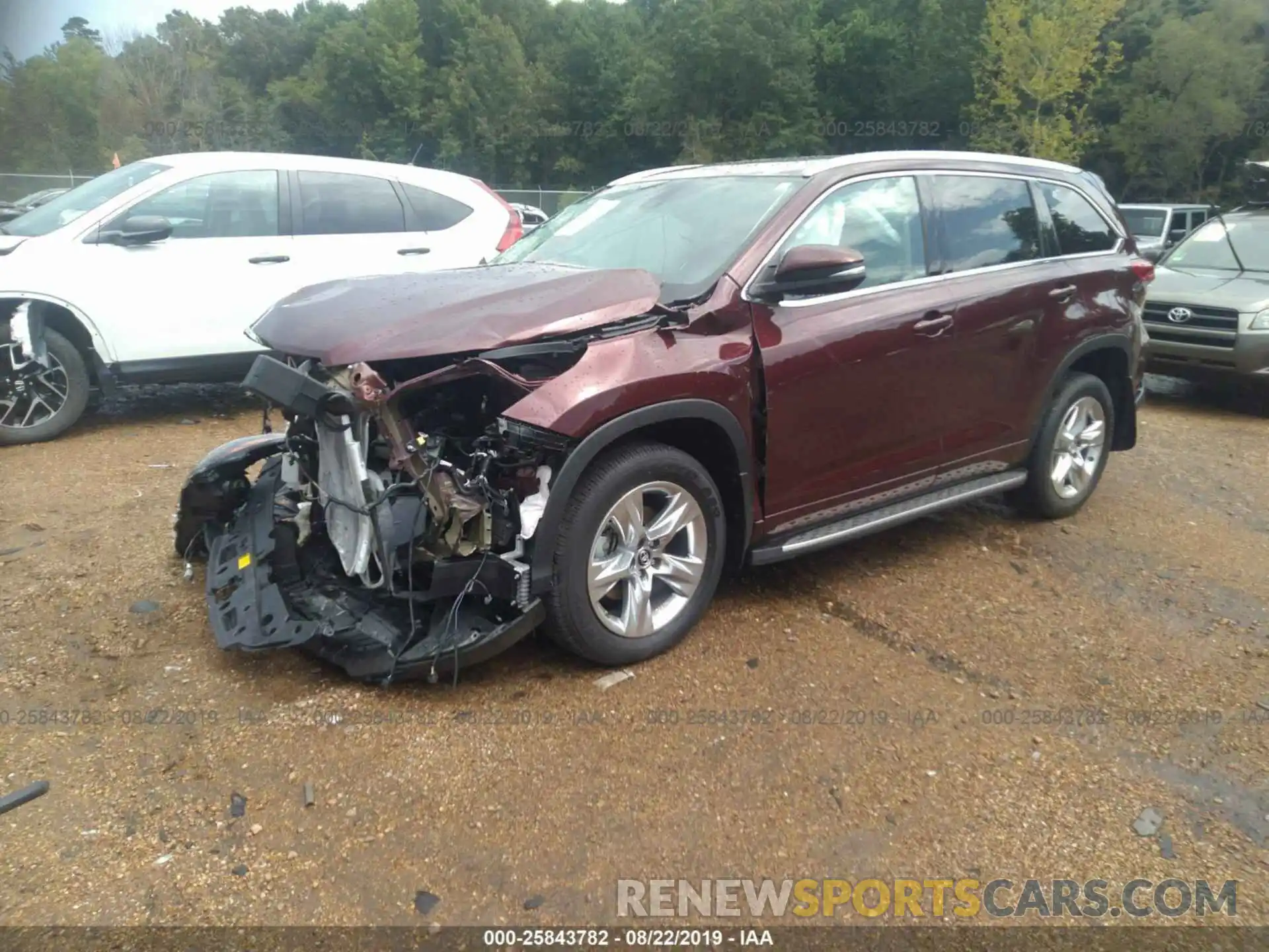 2 Photograph of a damaged car 5TDYZRFH8KS293608 TOYOTA HIGHLANDER 2019