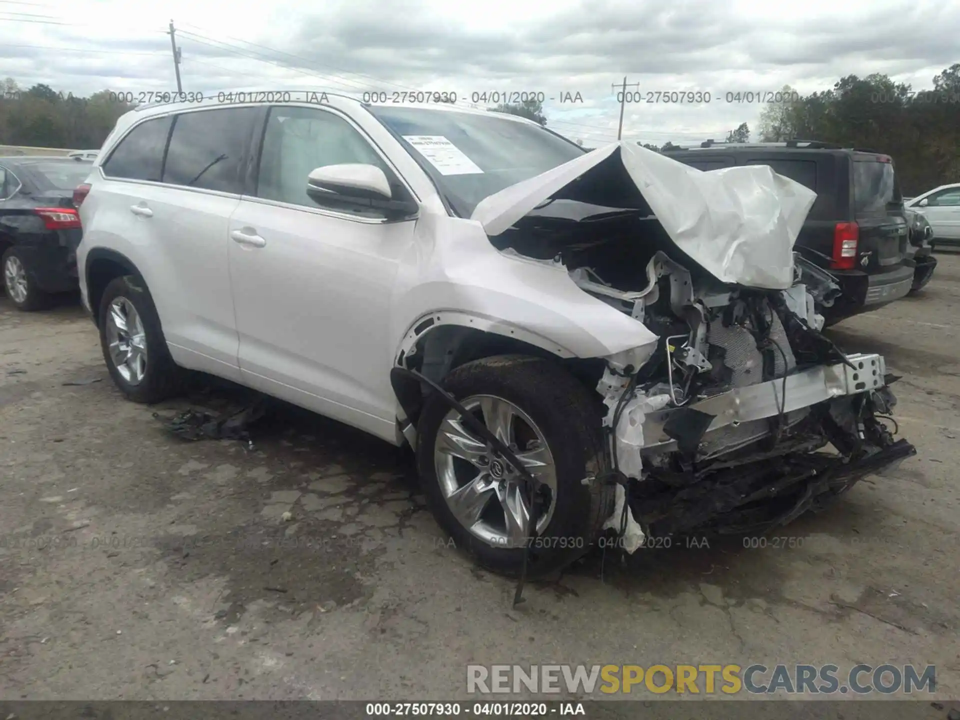 1 Photograph of a damaged car 5TDYZRFH8KS303151 TOYOTA HIGHLANDER 2019