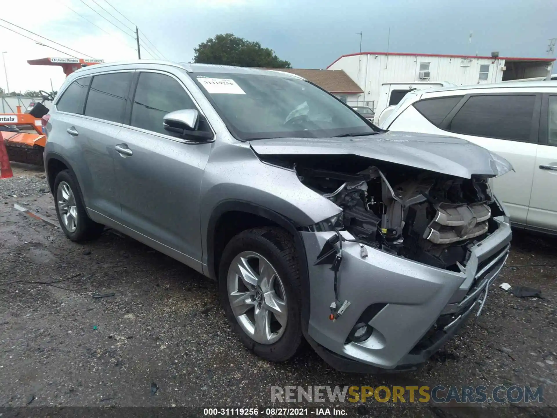 1 Photograph of a damaged car 5TDYZRFH8KS349174 TOYOTA HIGHLANDER 2019