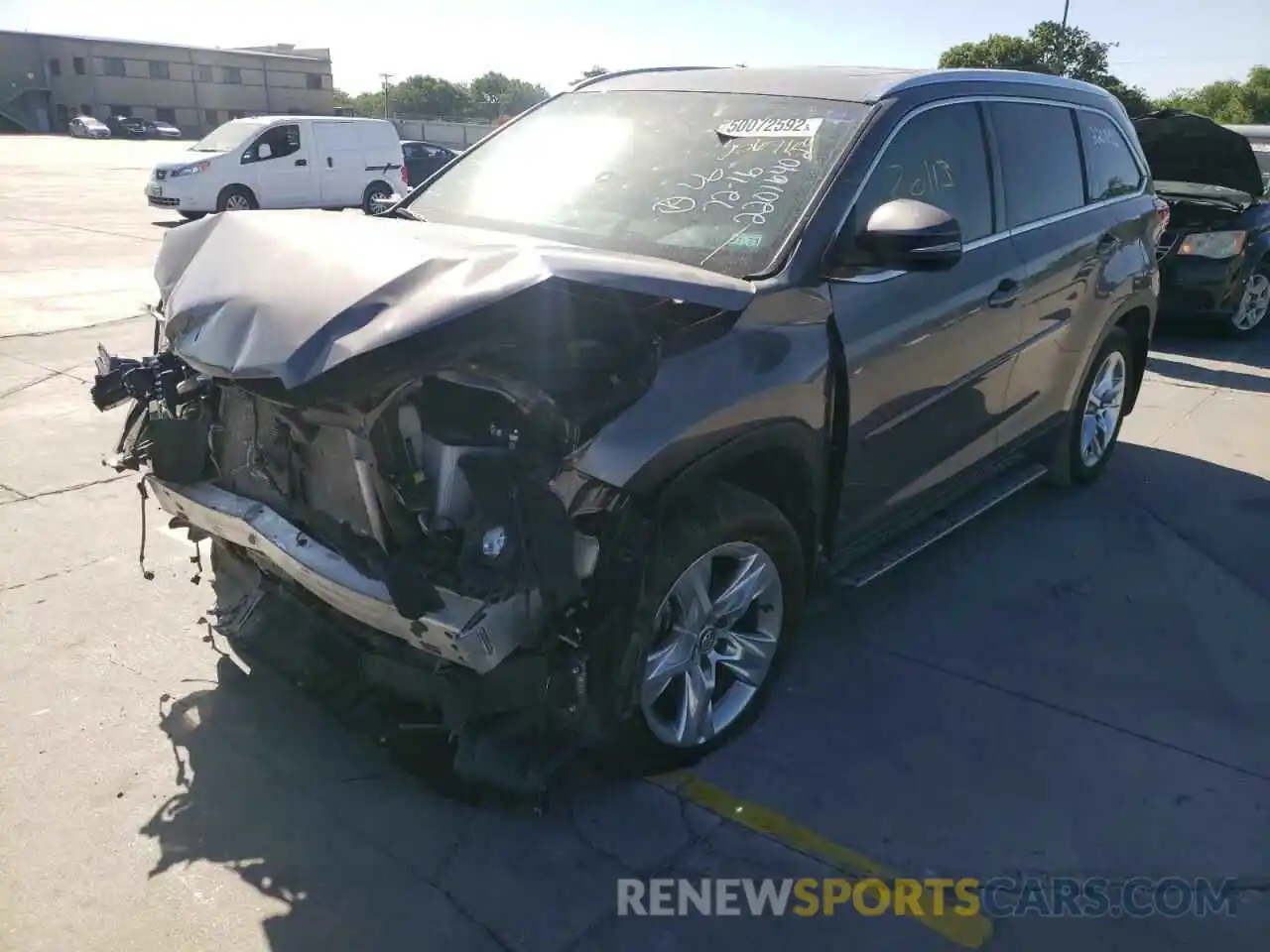 2 Photograph of a damaged car 5TDYZRFH8KS356769 TOYOTA HIGHLANDER 2019