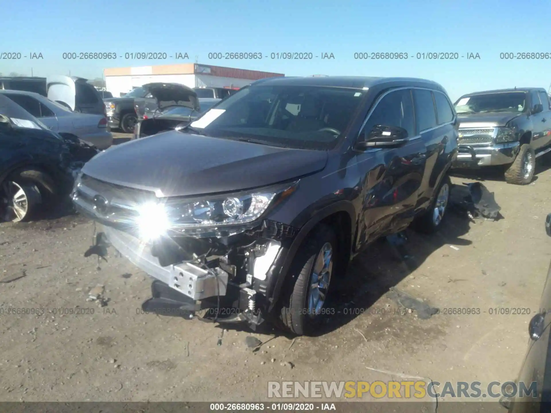 2 Фотография поврежденного автомобиля 5TDYZRFH9KS297649 TOYOTA HIGHLANDER 2019