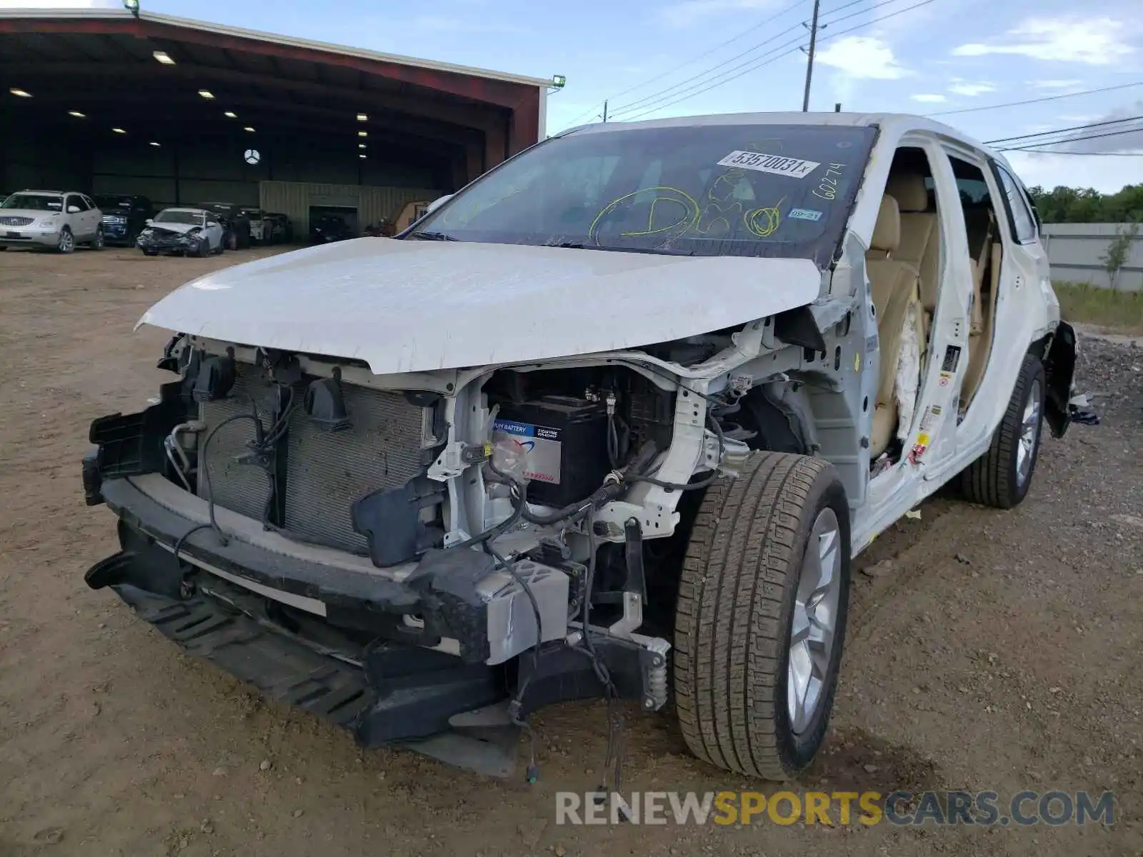 2 Photograph of a damaged car 5TDYZRFH9KS340841 TOYOTA HIGHLANDER 2019