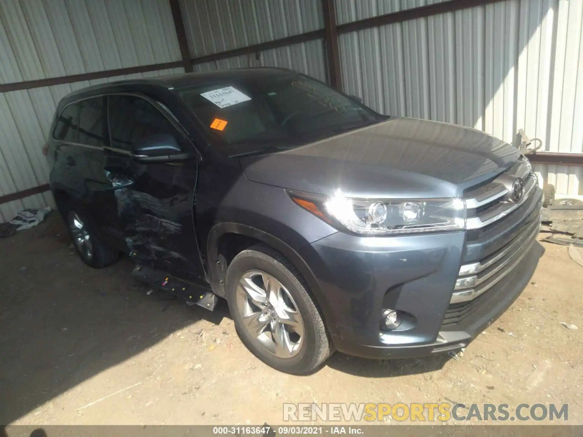 1 Photograph of a damaged car 5TDYZRFHXKS315690 TOYOTA HIGHLANDER 2019