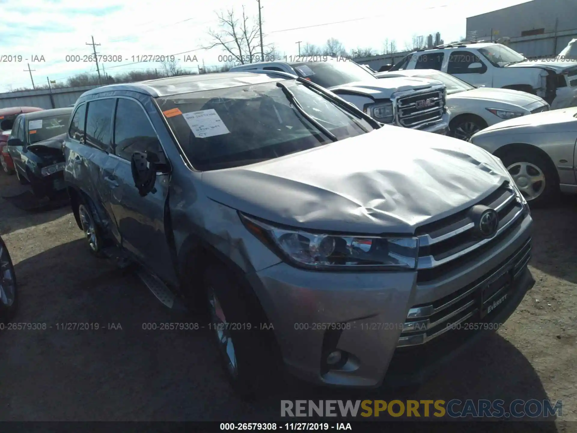 1 Photograph of a damaged car 5TDYZRFHXKS322686 TOYOTA HIGHLANDER 2019