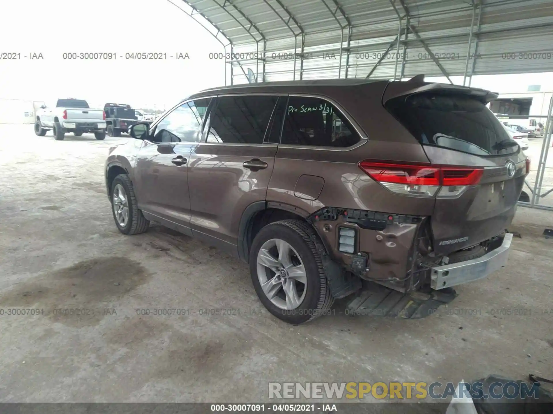 3 Фотография поврежденного автомобиля 5TDYZRFHXKS326141 TOYOTA HIGHLANDER 2019