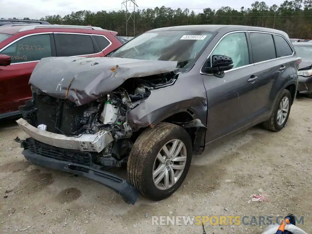 2 Photograph of a damaged car 5TDZARFH1GS018049 TOYOTA HIGHLANDER 2019