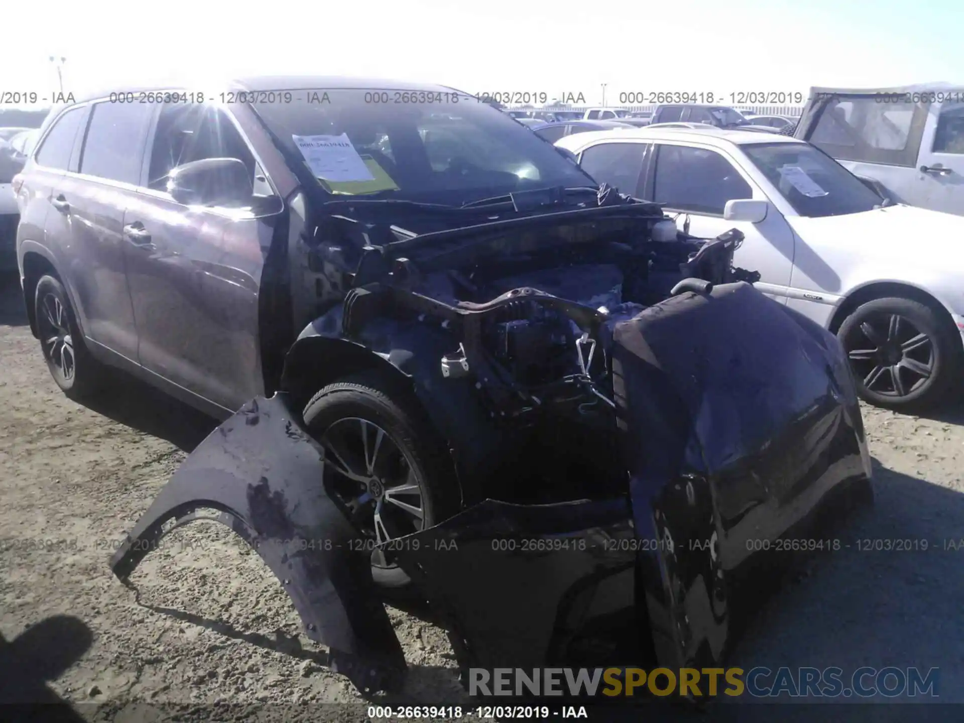 1 Photograph of a damaged car 5TDZARFH1KS042375 TOYOTA HIGHLANDER 2019