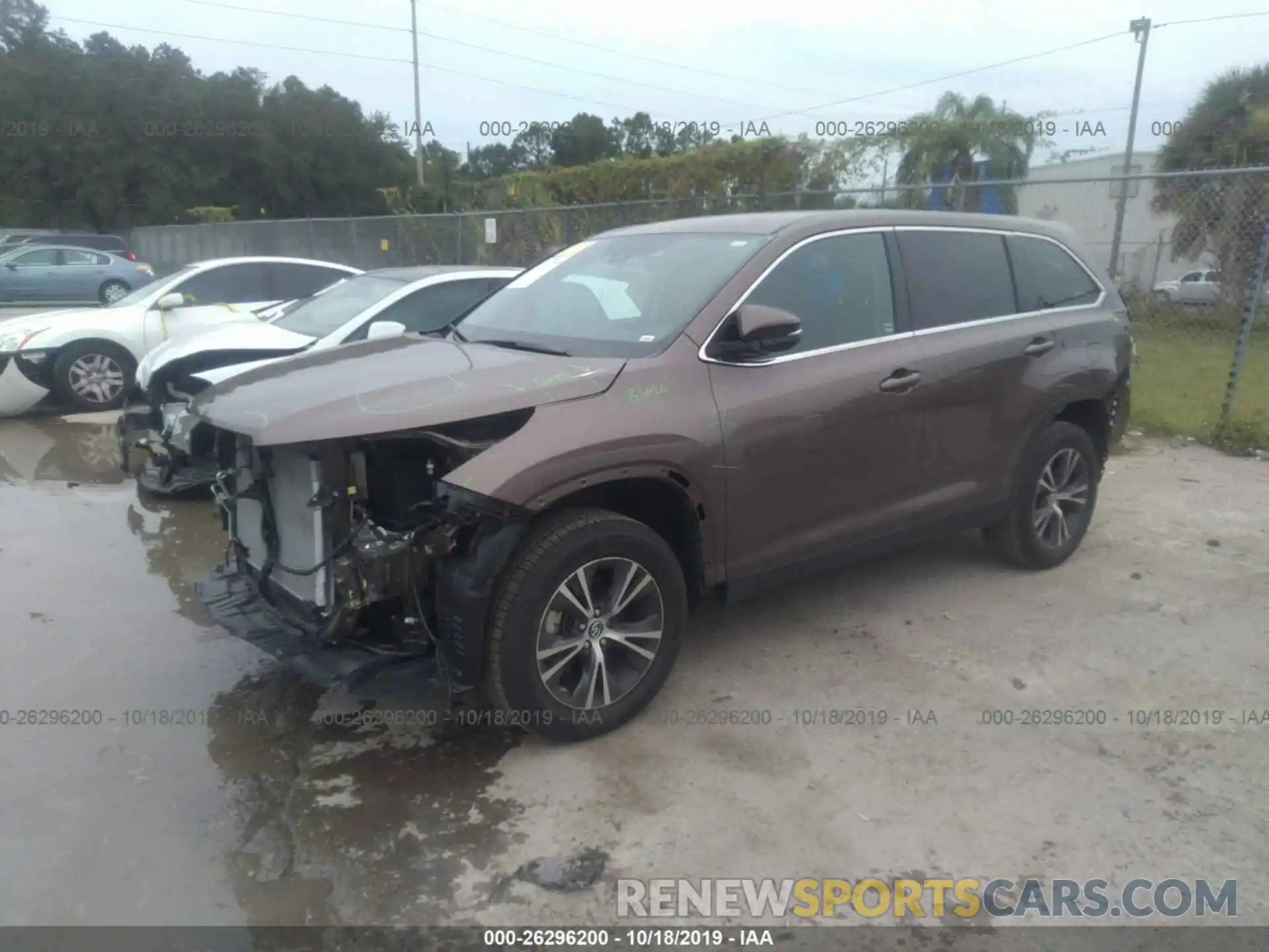 2 Photograph of a damaged car 5TDZARFH2KS046354 TOYOTA HIGHLANDER 2019