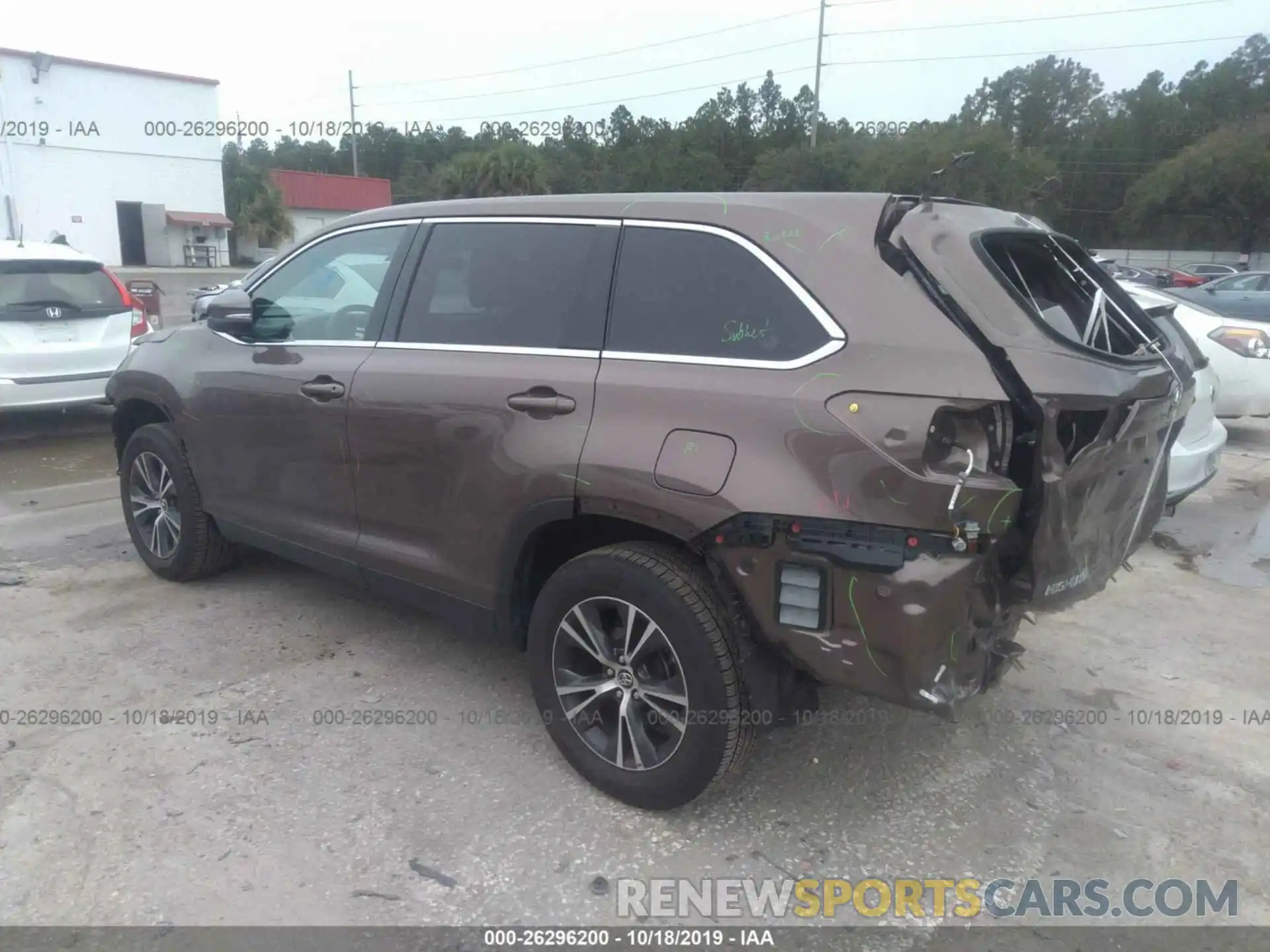 3 Photograph of a damaged car 5TDZARFH2KS046354 TOYOTA HIGHLANDER 2019