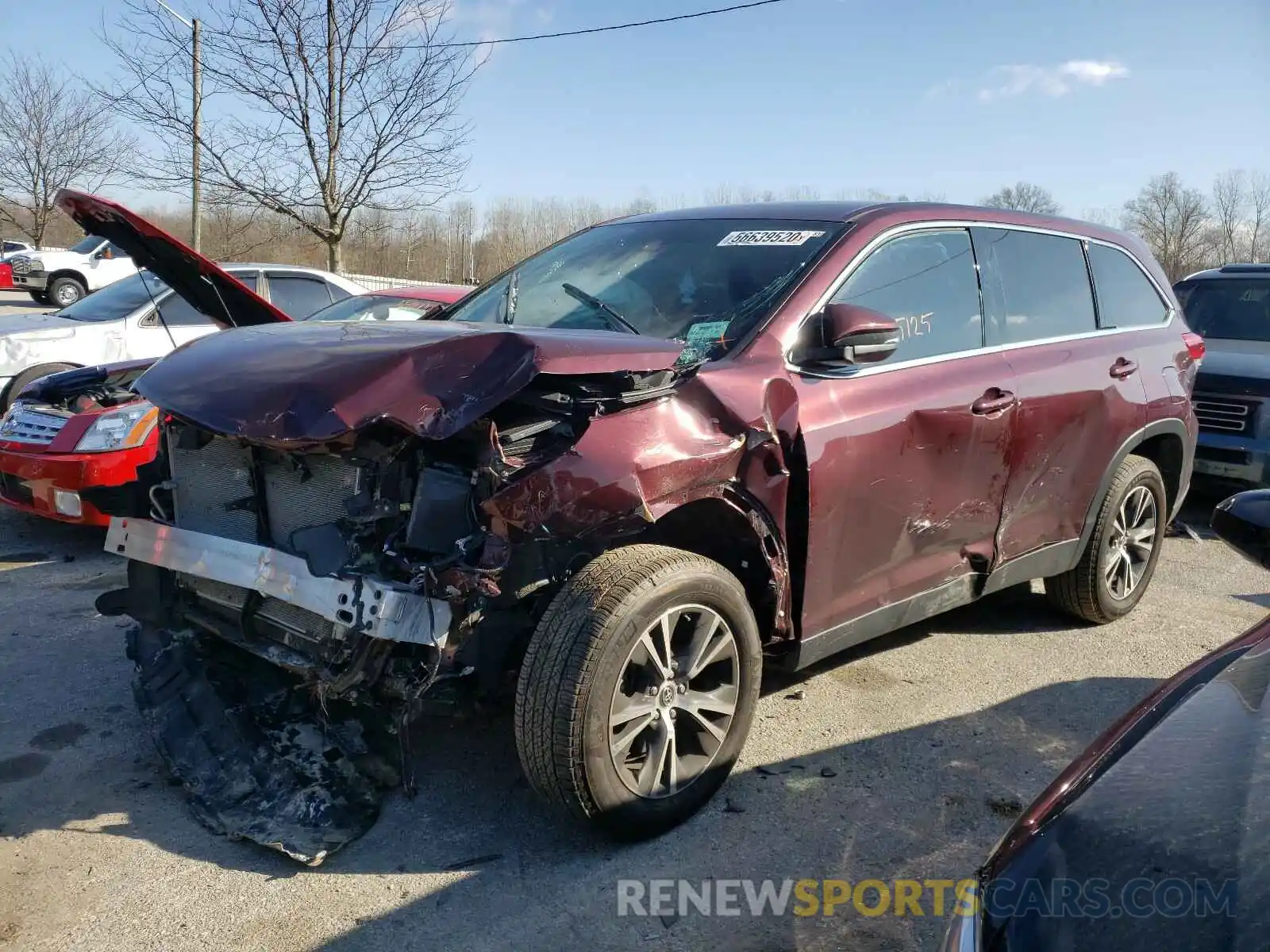 2 Photograph of a damaged car 5TDZARFH2KS058620 TOYOTA HIGHLANDER 2019