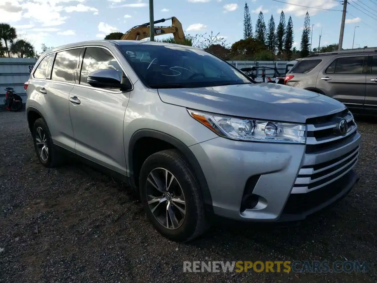 1 Photograph of a damaged car 5TDZARFH2KS059444 TOYOTA HIGHLANDER 2019