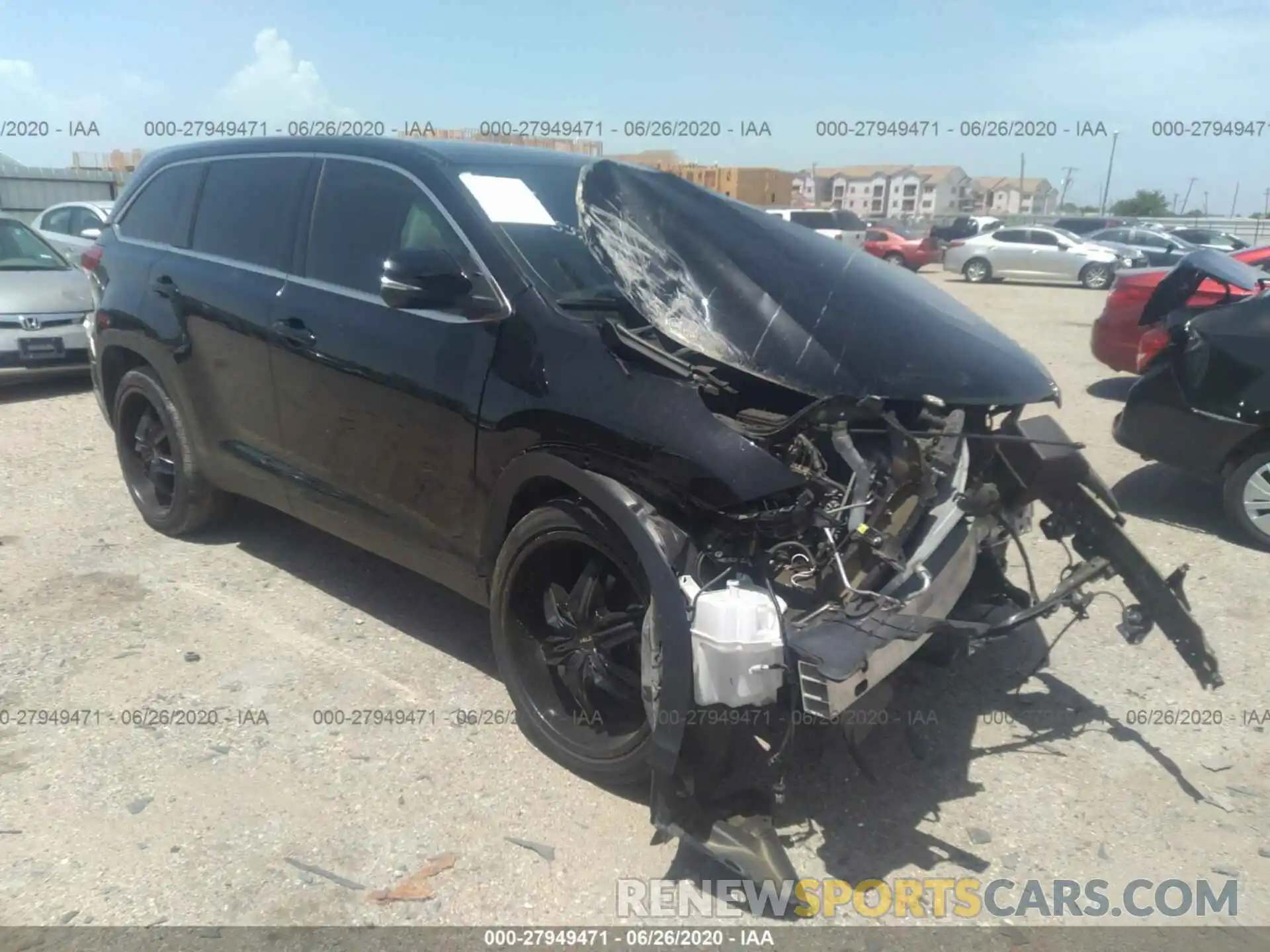 1 Photograph of a damaged car 5TDZARFH3KS045522 TOYOTA HIGHLANDER 2019