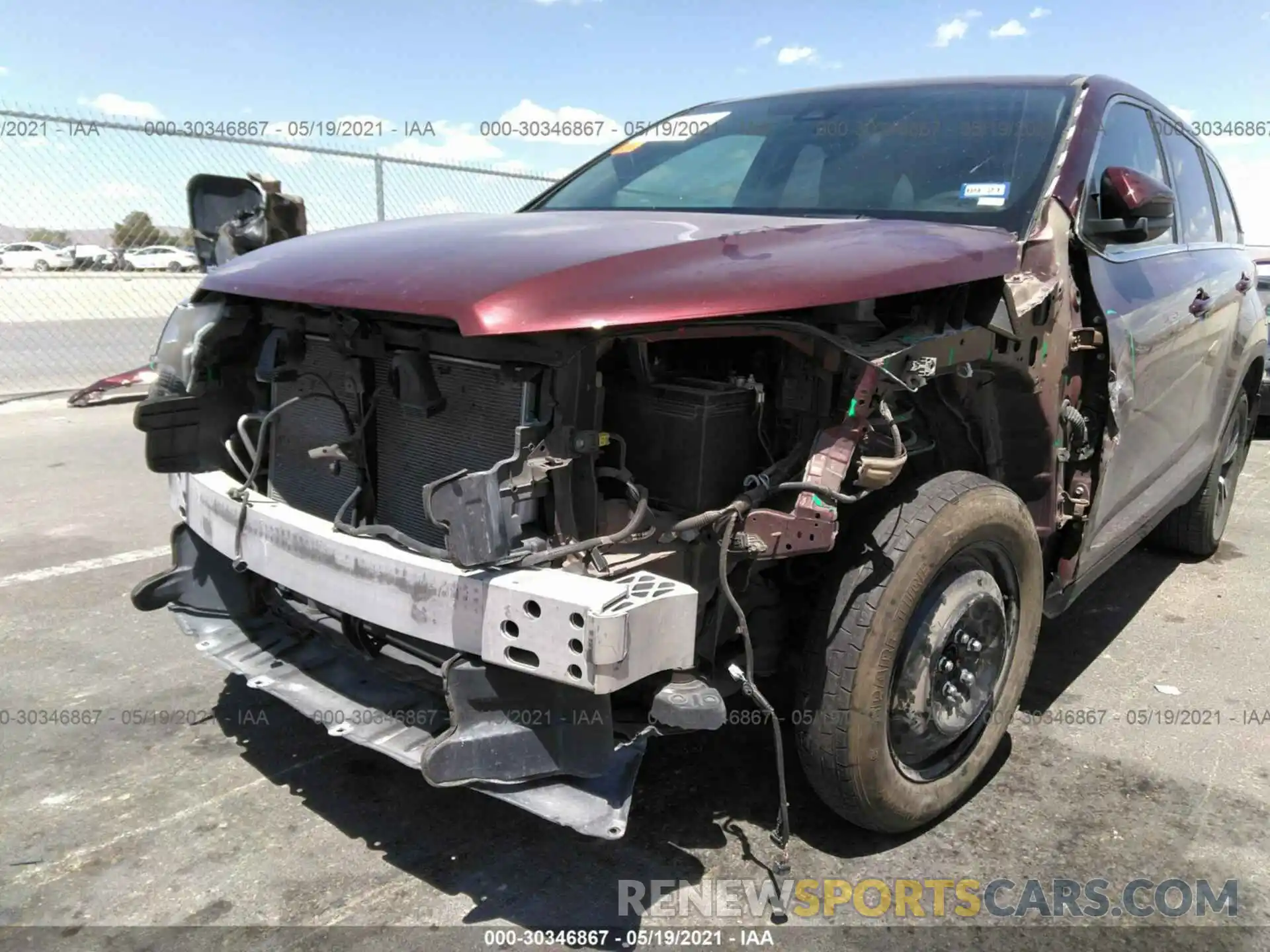 6 Photograph of a damaged car 5TDZARFH3KS054298 TOYOTA HIGHLANDER 2019