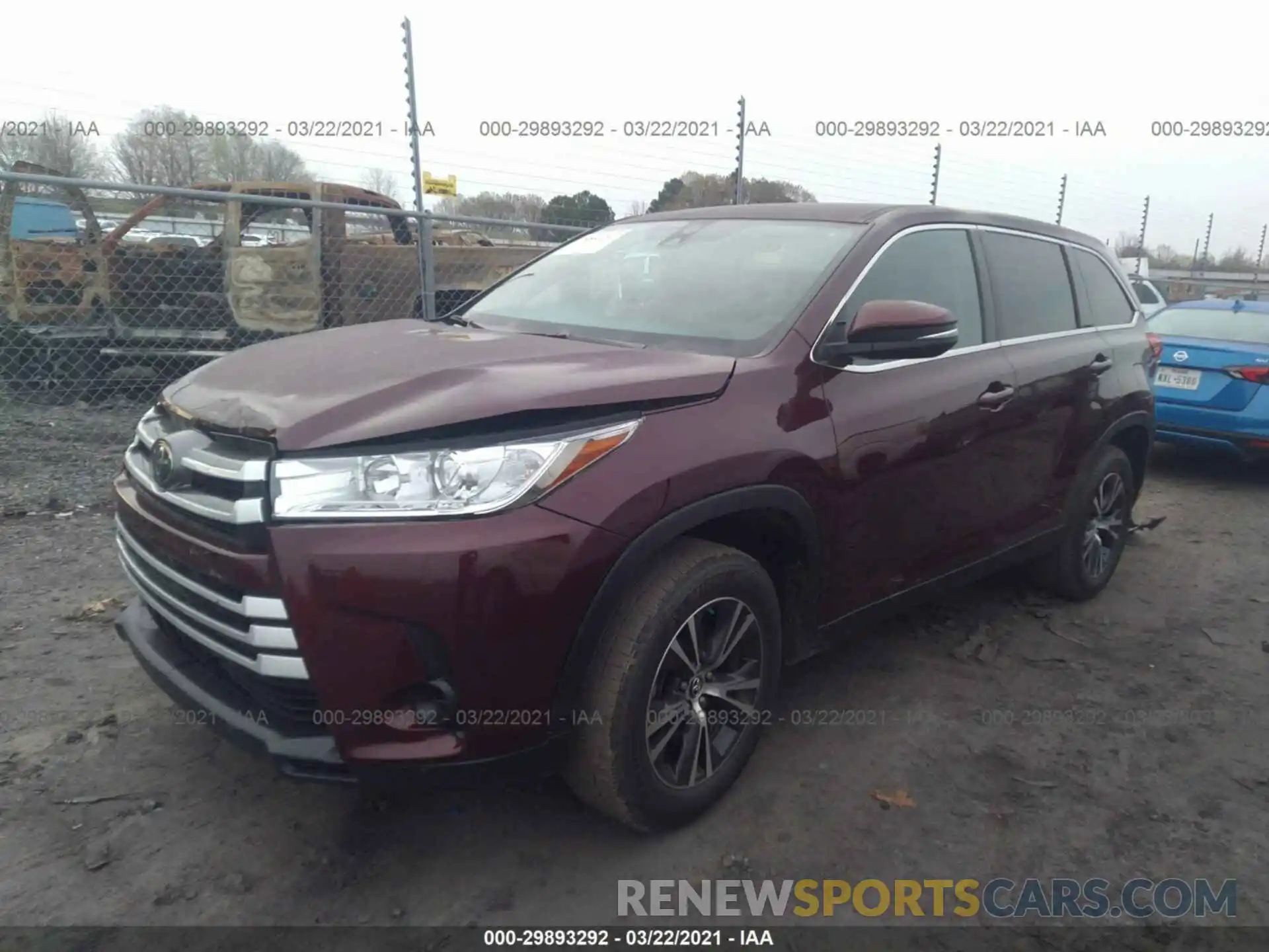 2 Фотография поврежденного автомобиля 5TDZARFH3KS056598 TOYOTA HIGHLANDER 2019