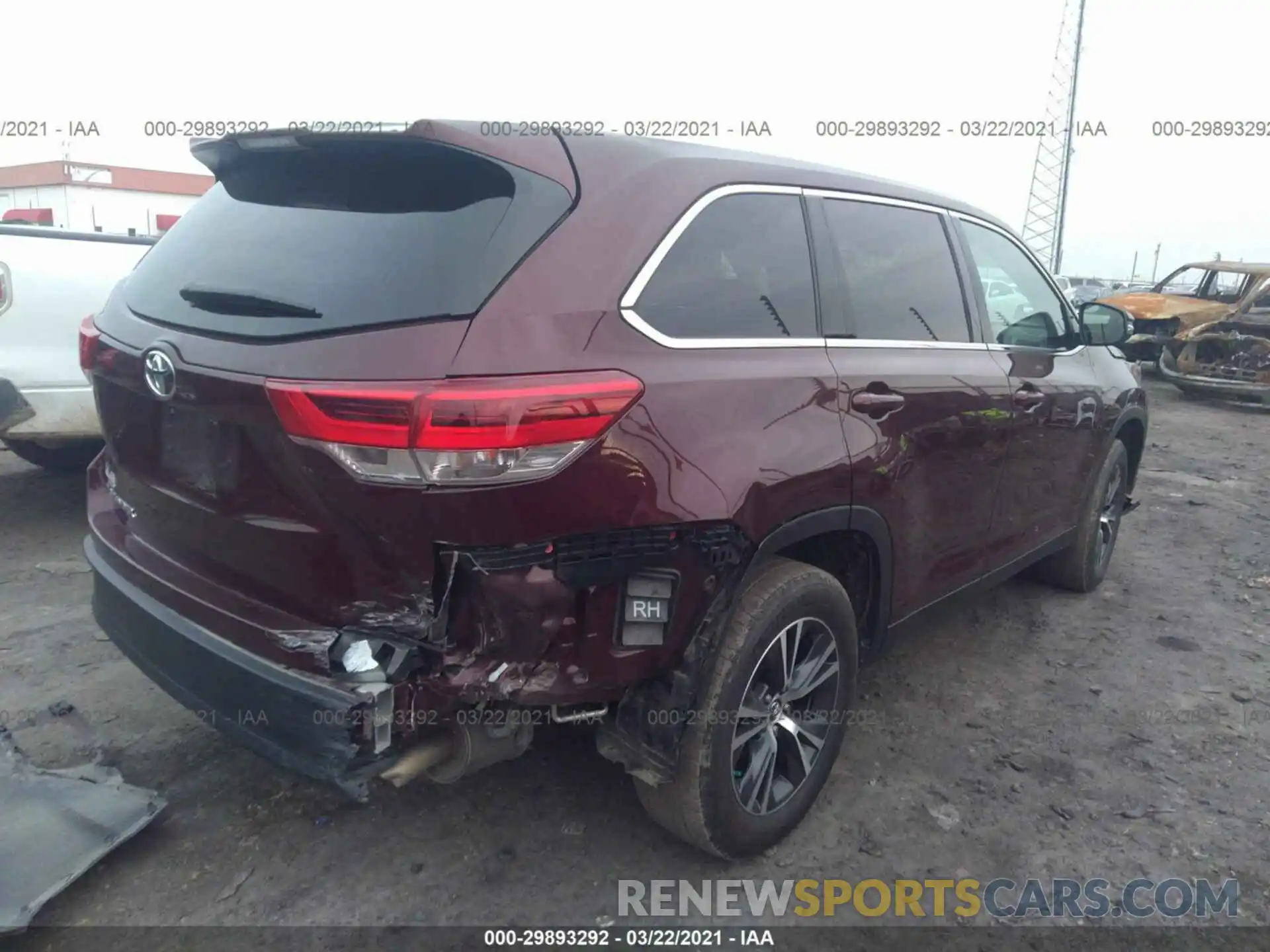 4 Фотография поврежденного автомобиля 5TDZARFH3KS056598 TOYOTA HIGHLANDER 2019