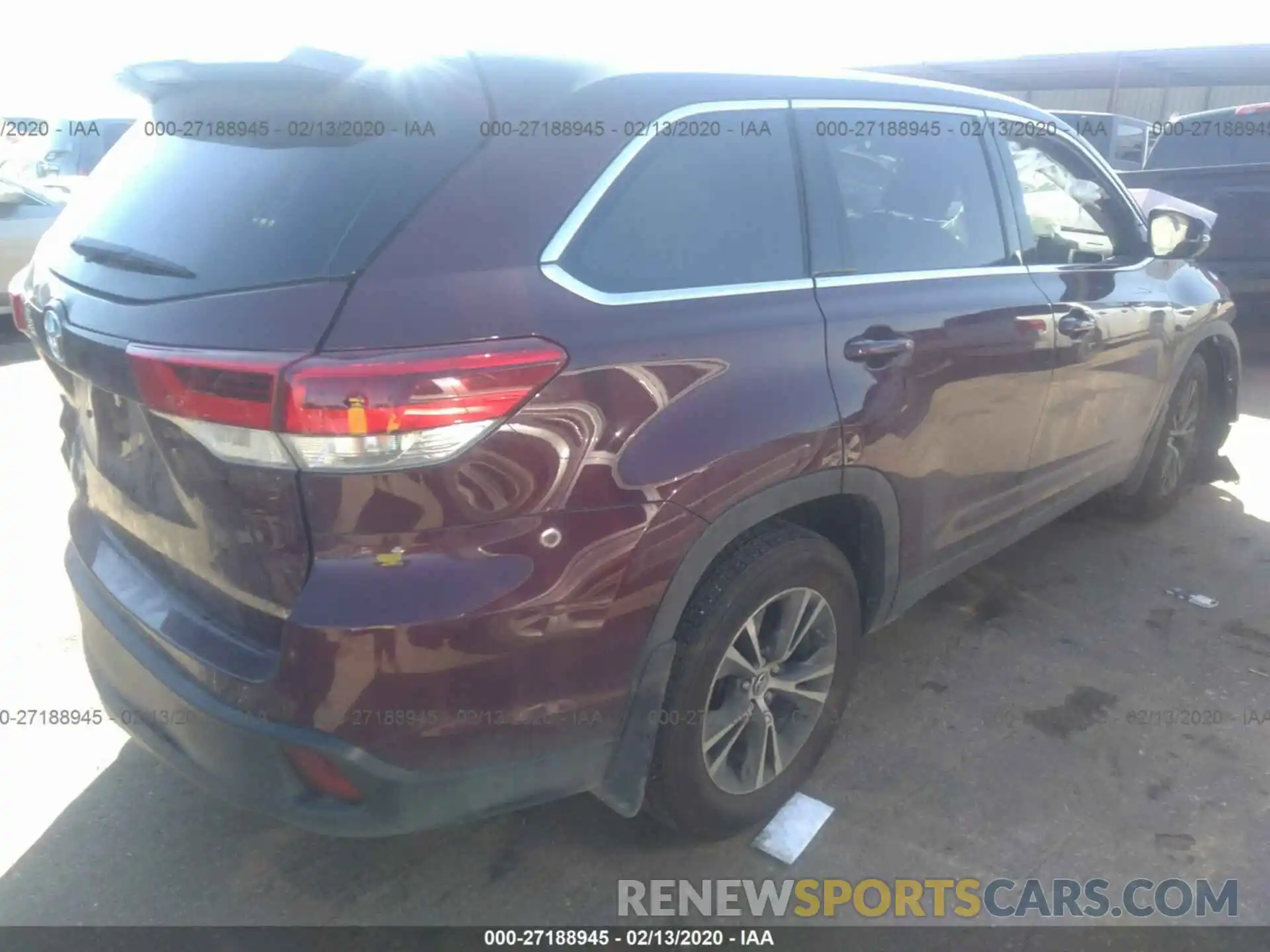 4 Фотография поврежденного автомобиля 5TDZARFH4KS059722 TOYOTA HIGHLANDER 2019