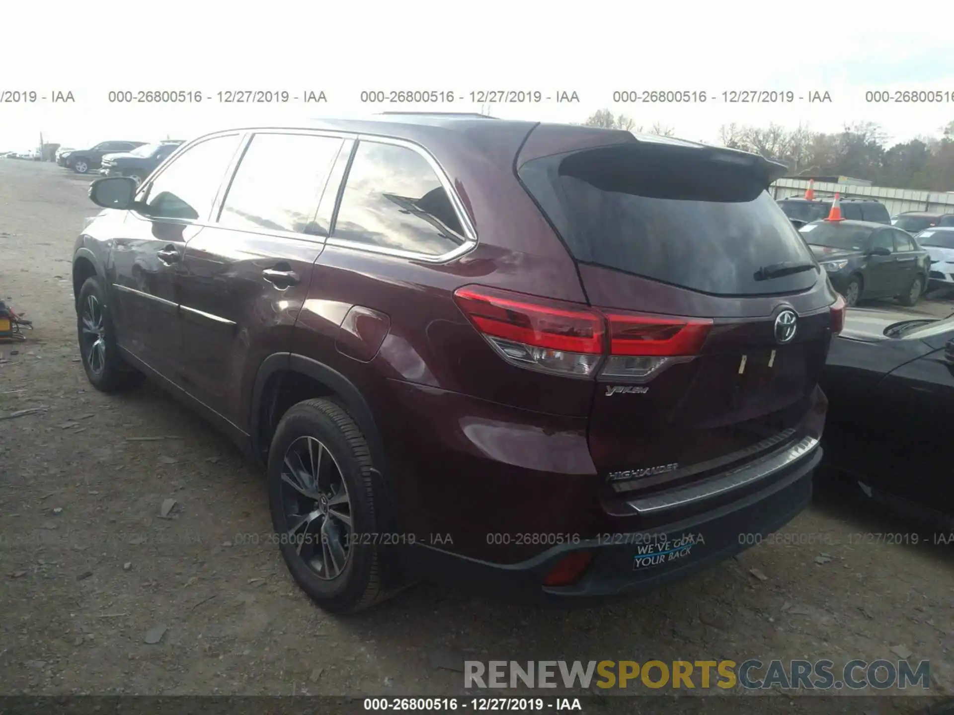 3 Photograph of a damaged car 5TDZARFH5KS044422 TOYOTA HIGHLANDER 2019