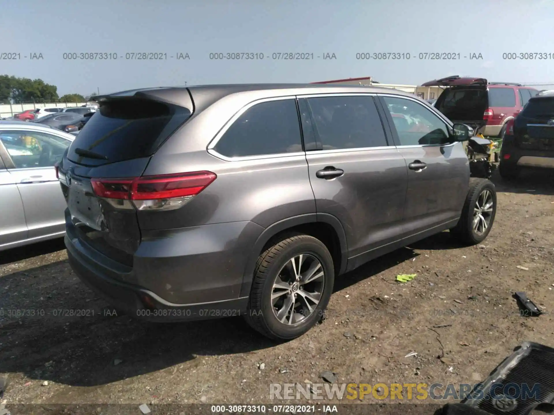 4 Фотография поврежденного автомобиля 5TDZARFH5KS058773 TOYOTA HIGHLANDER 2019