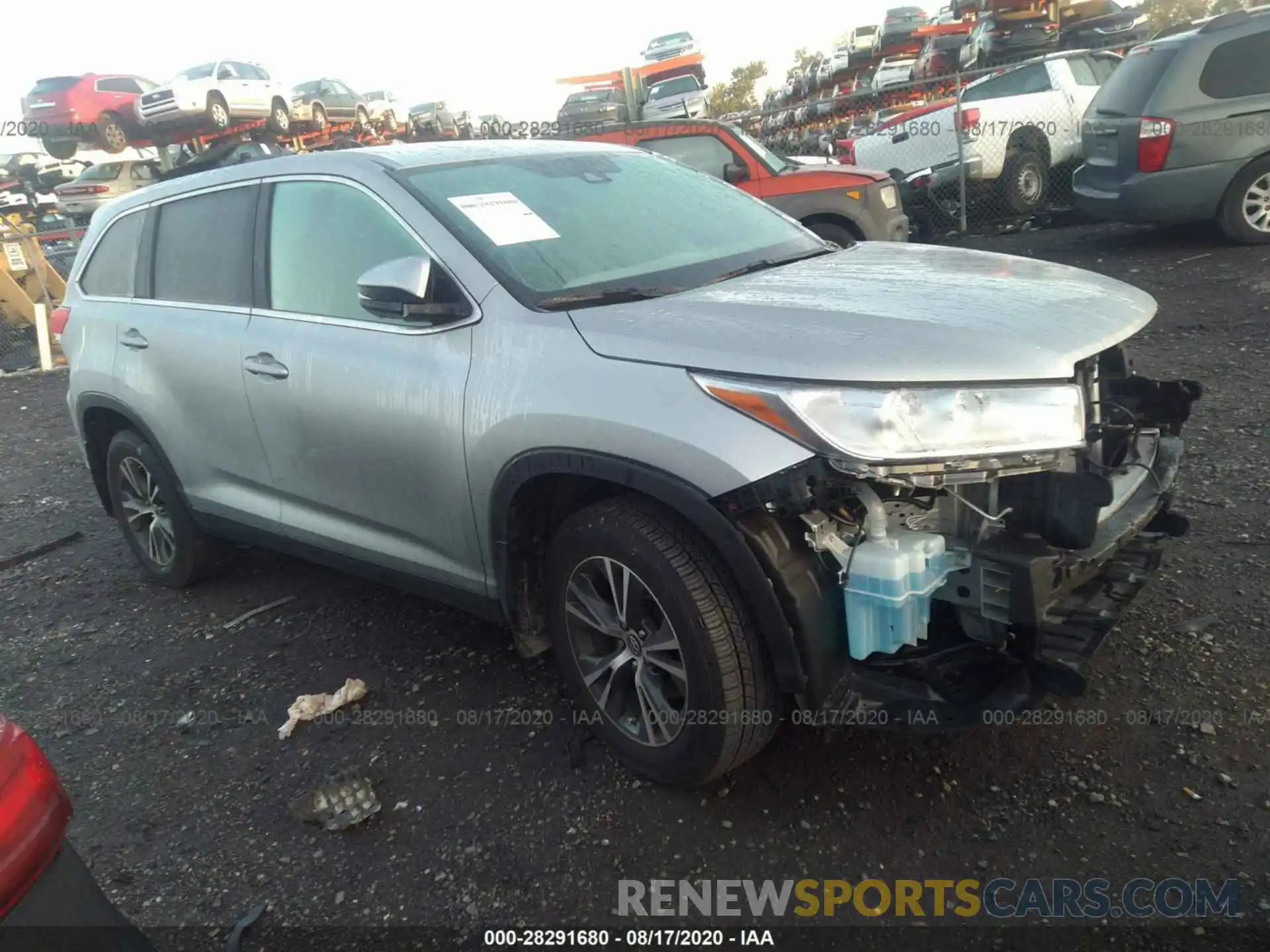 1 Photograph of a damaged car 5TDZARFH7KS049881 TOYOTA HIGHLANDER 2019